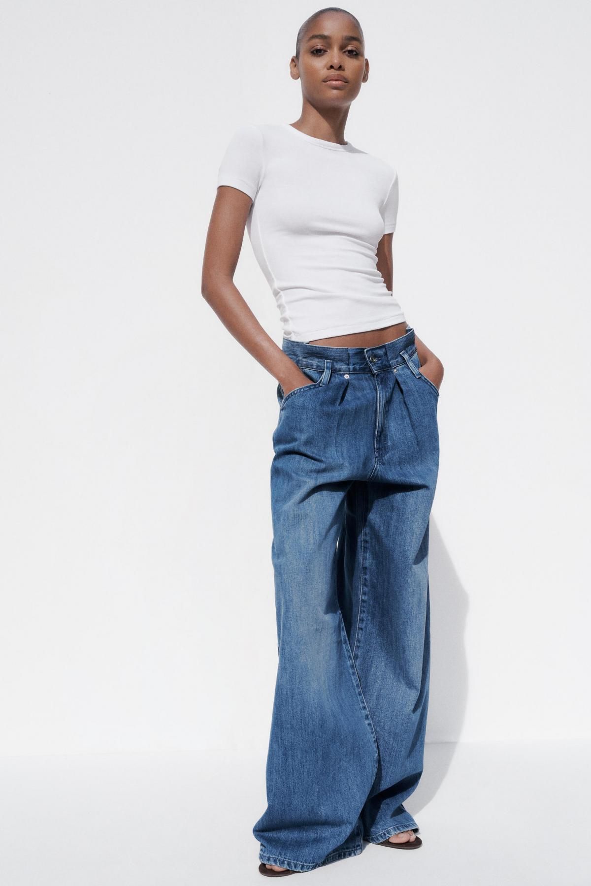 자라 미니멀 슬림핏 라운드넥 반팔 티셔츠 VISCOSE 블렌드 5584/315 WHITE - 상세 이미지 2