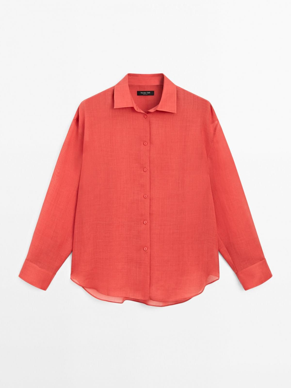 마시모두띠 플루이드 라미 혼방 셔츠 5107/875 CHERRY RED - 상품 이미지