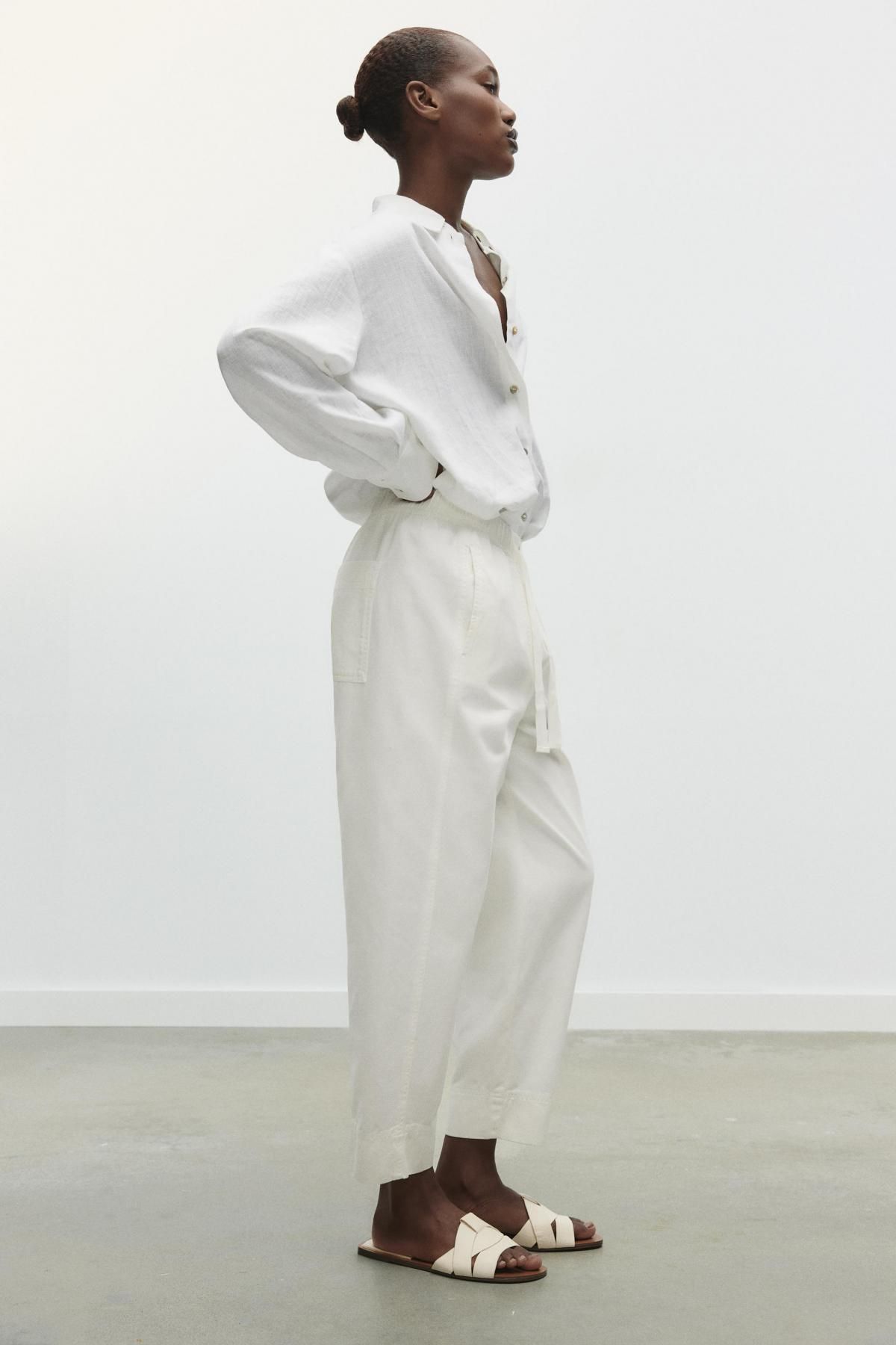자라 크로스 스트랩 플랫 레더 샌들 2600/710 WHITE - 상세 이미지 3