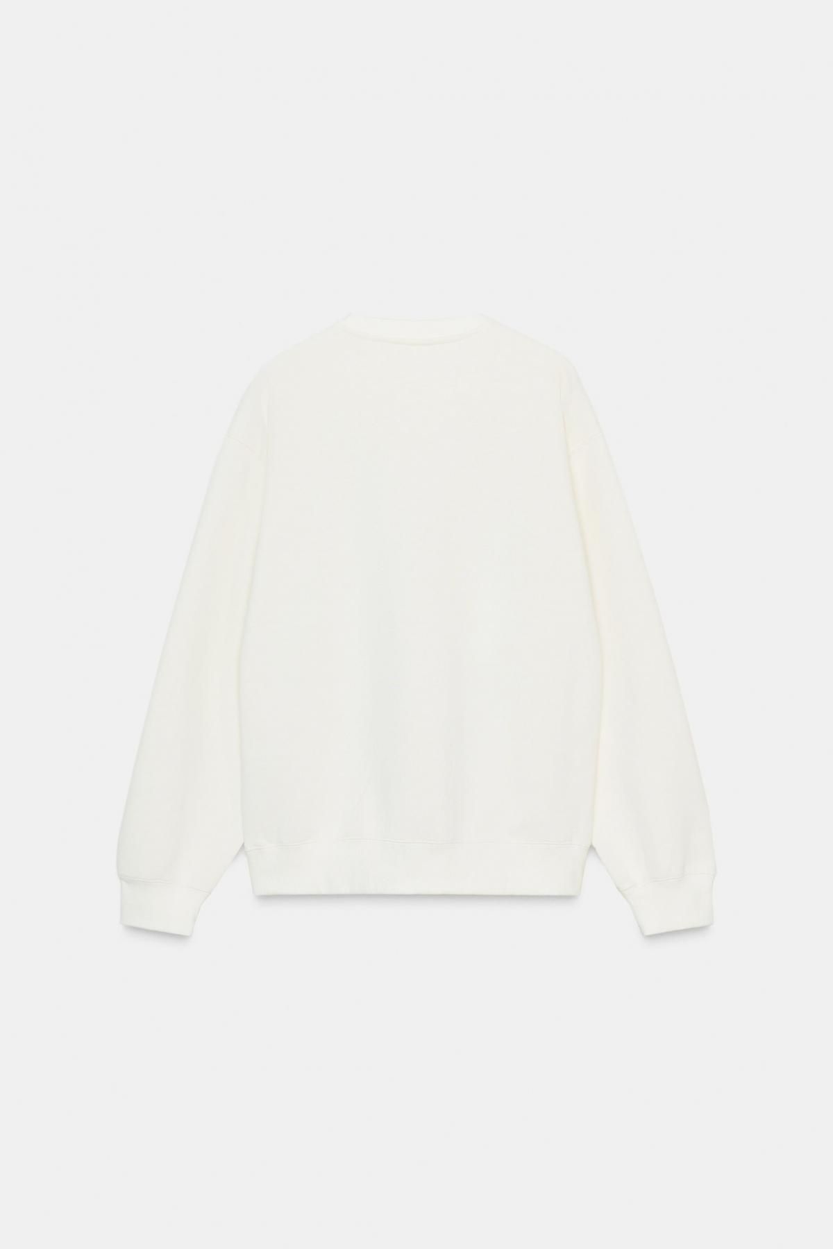 자라 콘트라스트 리본 라운드넥 긴팔 스웨트셔츠 4805/804 OYSTER-WHITE - 상세 이미지 5