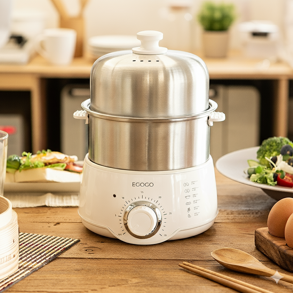 계란찜기 에고고 에그쿠커 계란 호빵 만두 고구마 삶는기계 1단