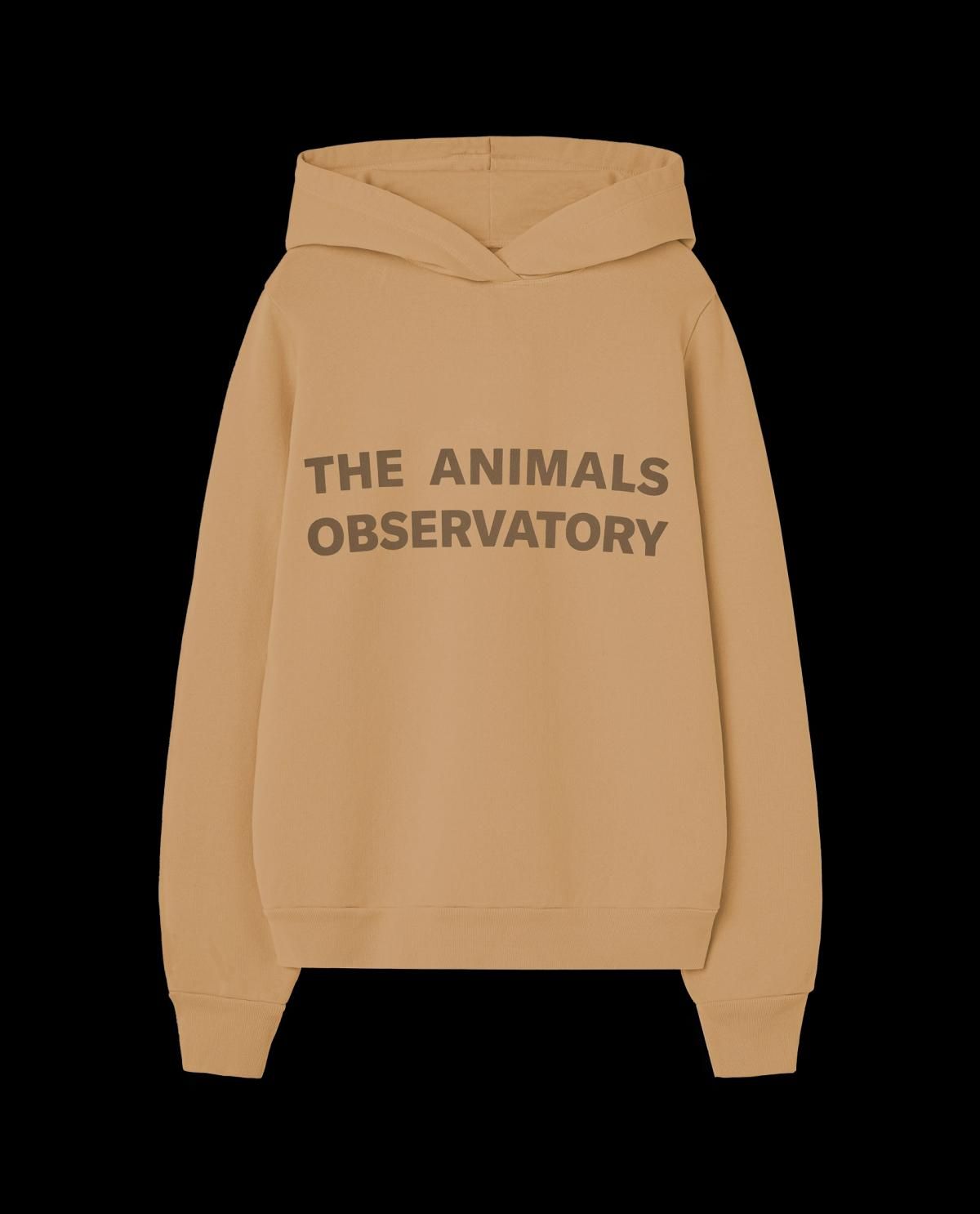 타오 베이직 키즈 라이트 브라운 후드티 THE ANIMALS OBSERVATORY S25115-055_BG ONE COLOR - 메인 이미지