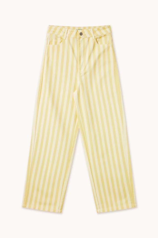 타이니코튼 스트라이프 와이드핏 데님 팬츠 SS25-718R43 BLANCO ROTO/AMARILLO - 메인 이미지