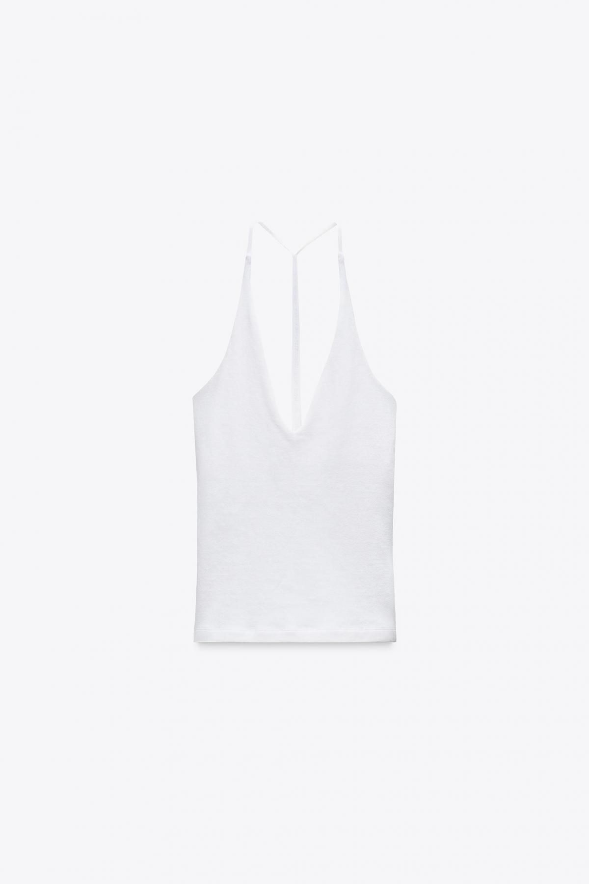 자라 베이직 스트랩 디테일 홀터넥 민소매 탑 4174/385 WHITE - 메인 이미지