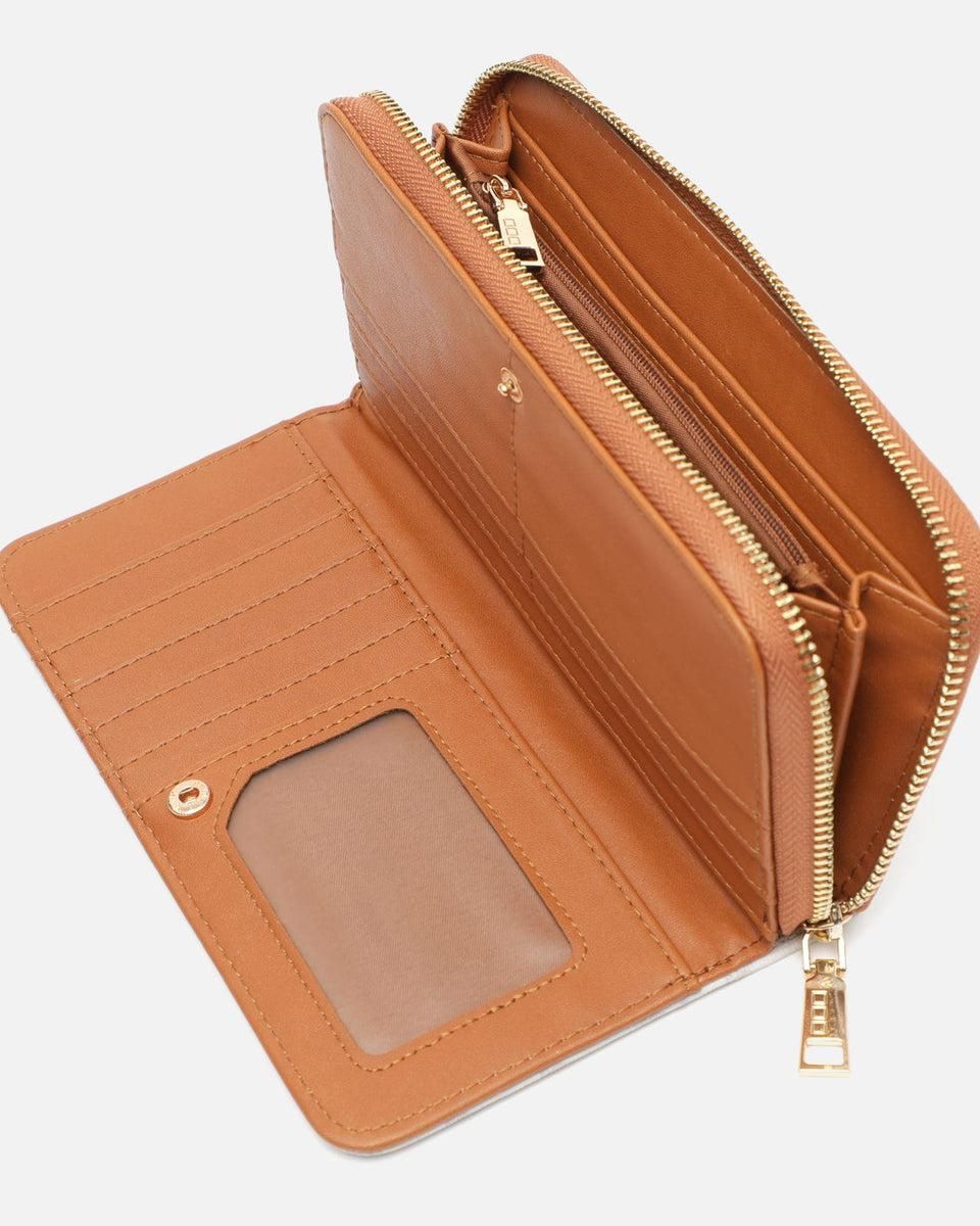 미사코 모노그램 장지갑 빅사이즈 메탈디테일 Monogram- BEIGE - 상세 이미지 4