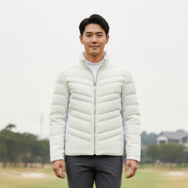핑골프 남성 겨울 간절기 스판 골프웨어 구스다운 경량패딩 자켓 - 상세 이미지 2