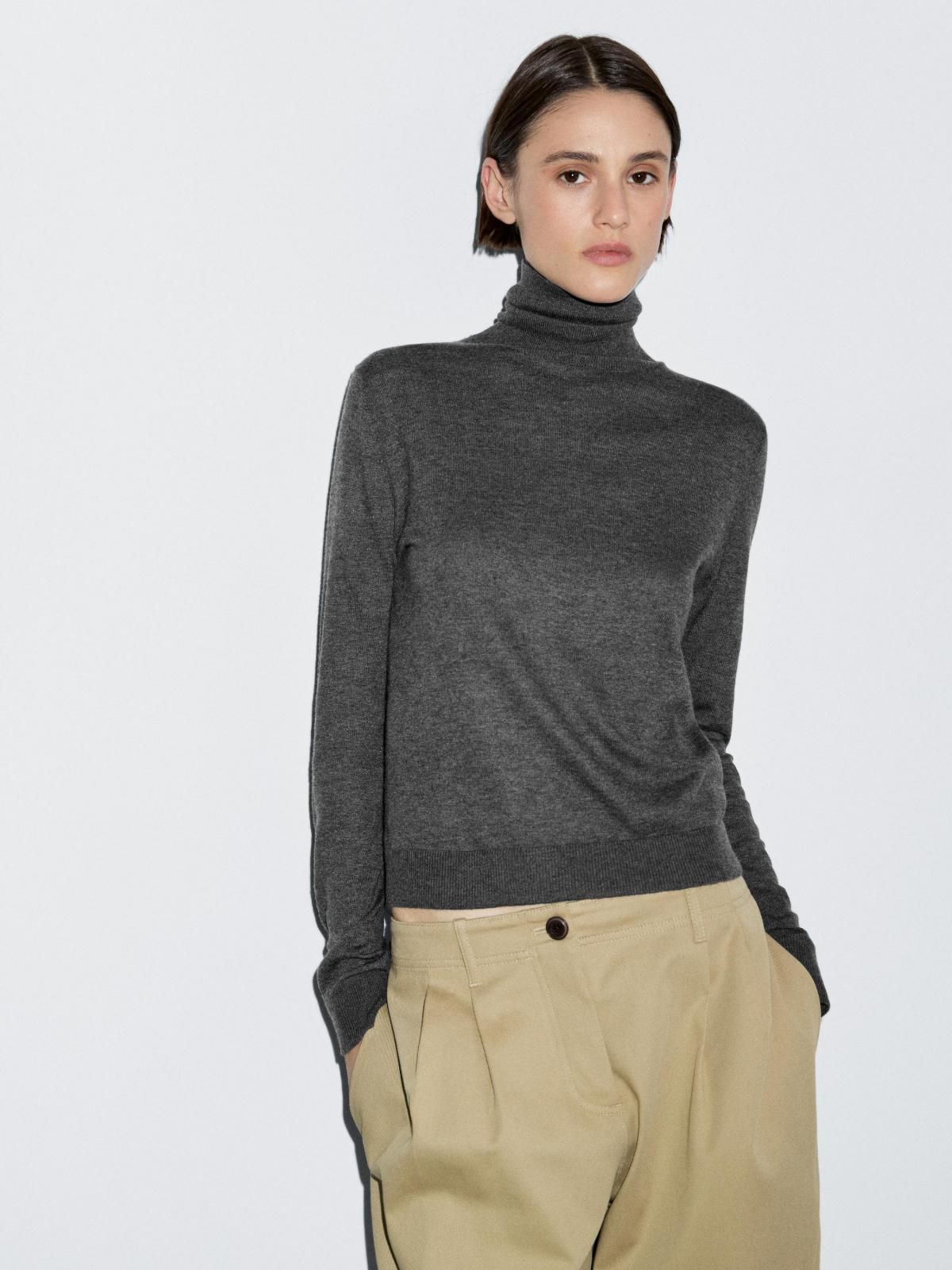 마시모두띠 프리미엄 울블렌드 소프트 경량 하이넥 니트 스웨터 5660/579 ANTHRACITE GREY - 상세 이미지 4