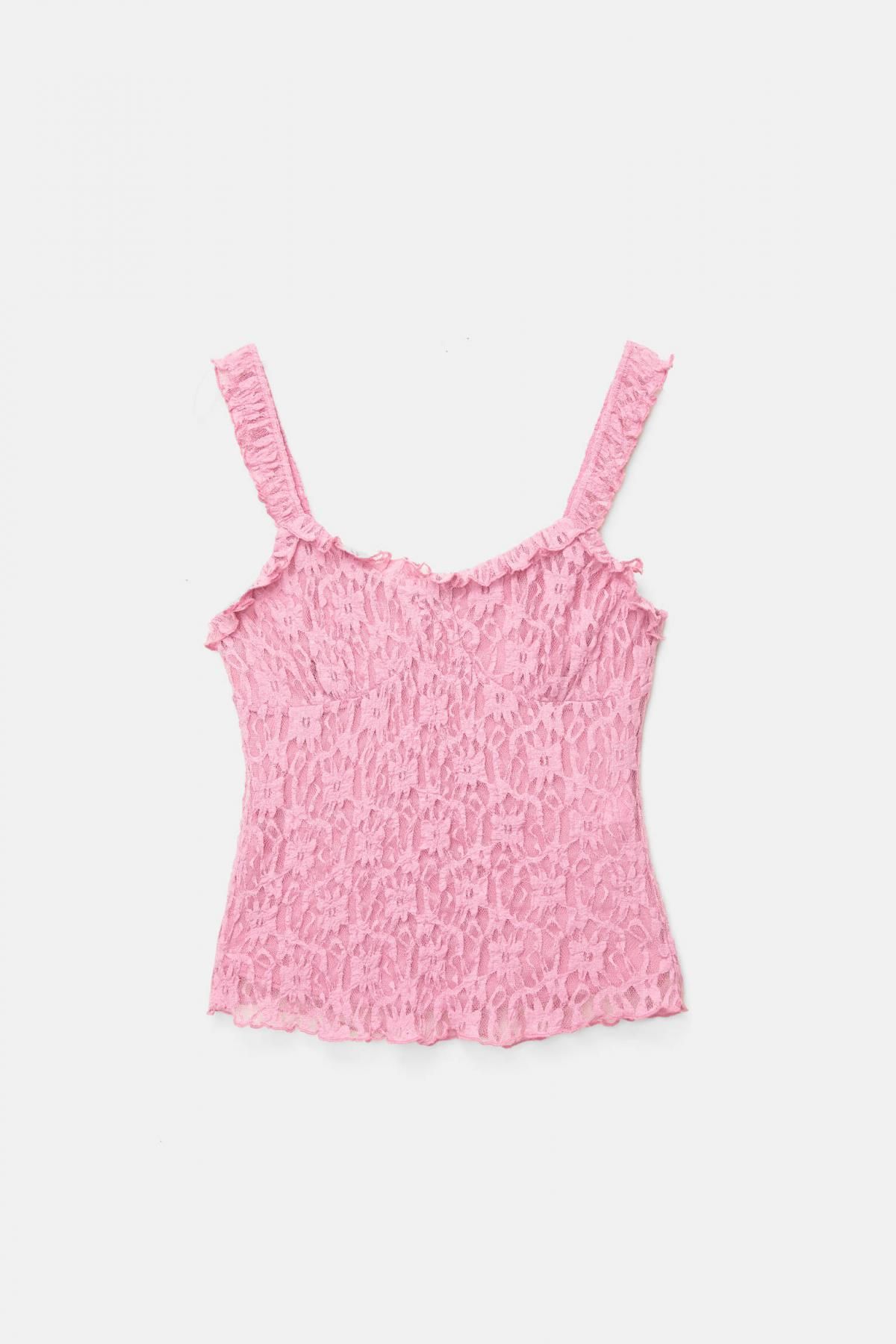 풀앤베어 레이스 스트레치 스트랩 탑 7150/391 DUSTY PINK - 상품 이미지