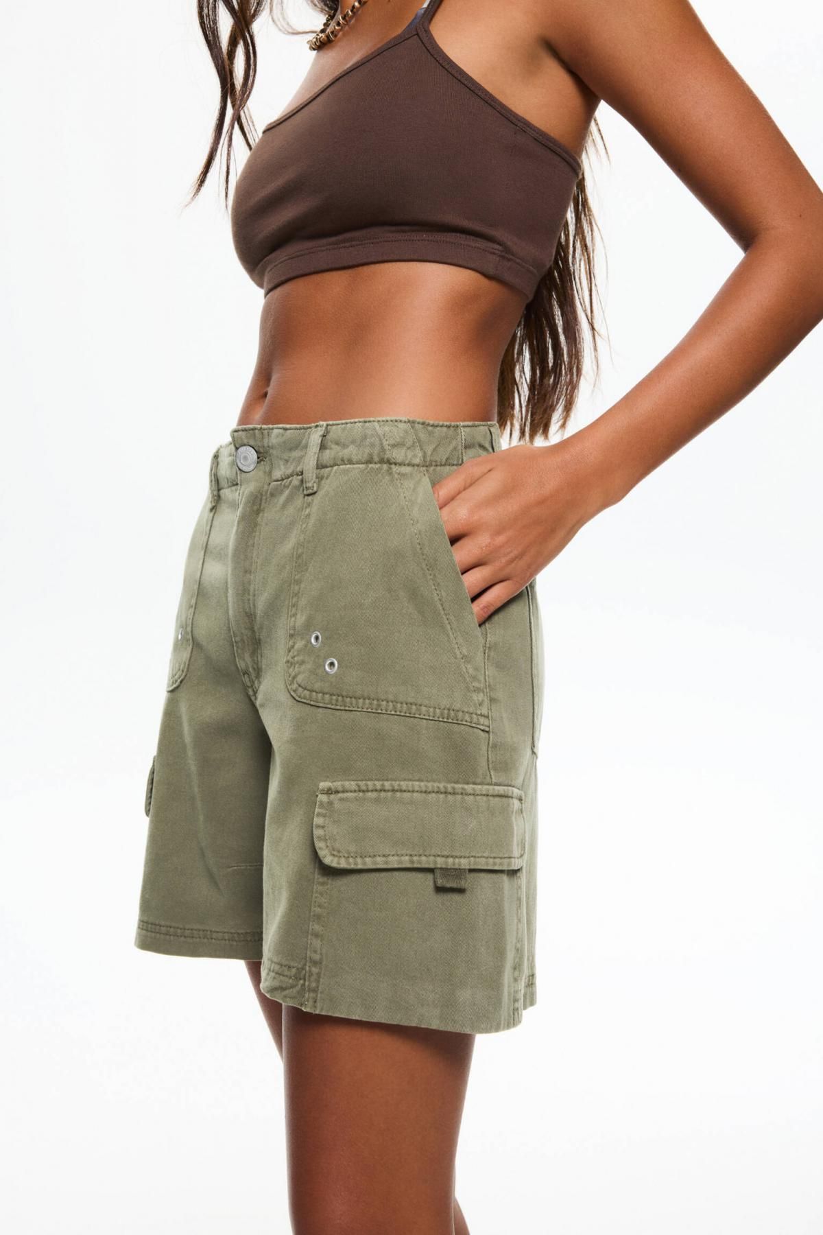 풀앤베어 카고 테크니컬 버뮤다 반바지 7696/335 KHAKI - 상세 이미지 2