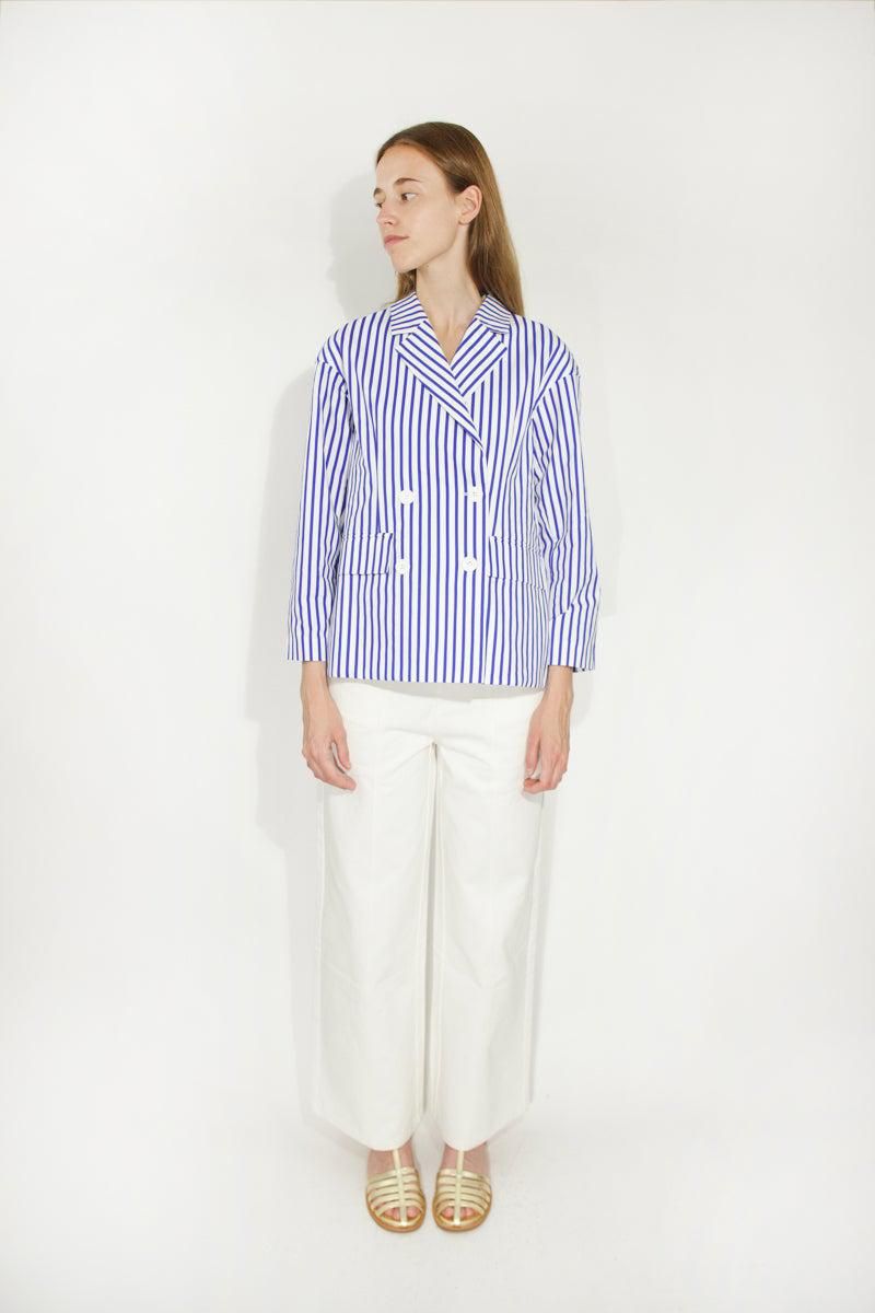 타이니코튼 스트라이프 테일러드 더블버튼 트윌 블레이저 SS25-710N88 ONE COLOR - 상세 이미지 2