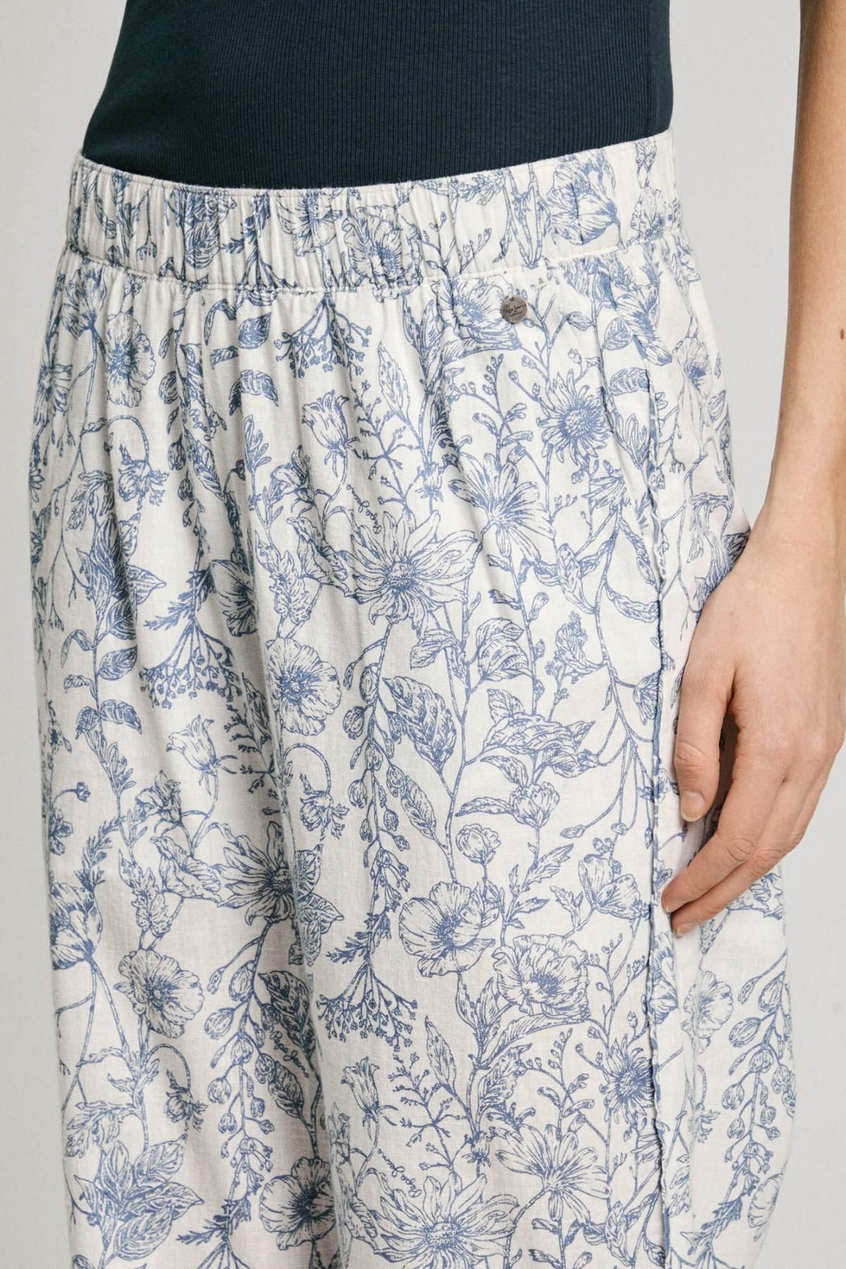 페페진스 플라워패턴 크롭 밴딩 팬츠 Duana 0449710 MARFIL - 상세 이미지 3