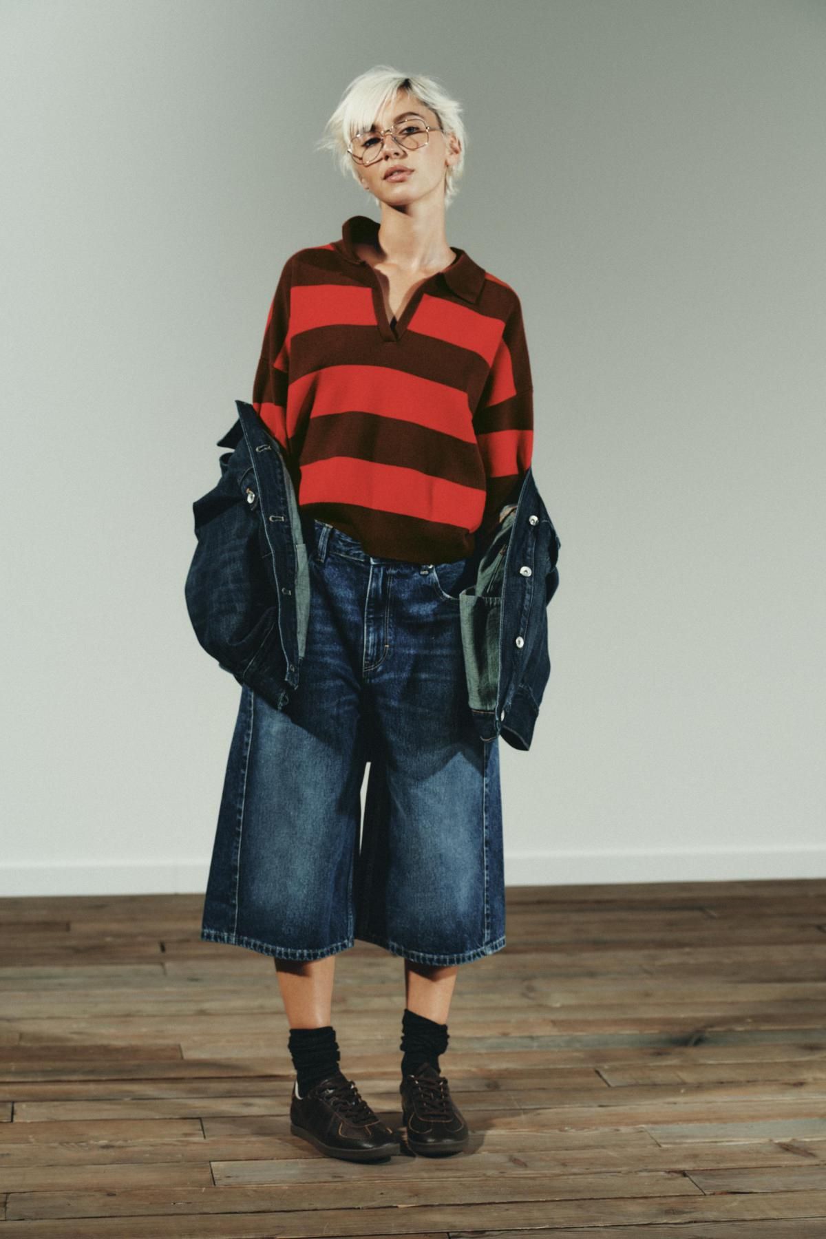 자라 스트라이프 컬러블록 긴팔 니트 폴로셔츠 5536/218 STRIPED - 상세 이미지 2