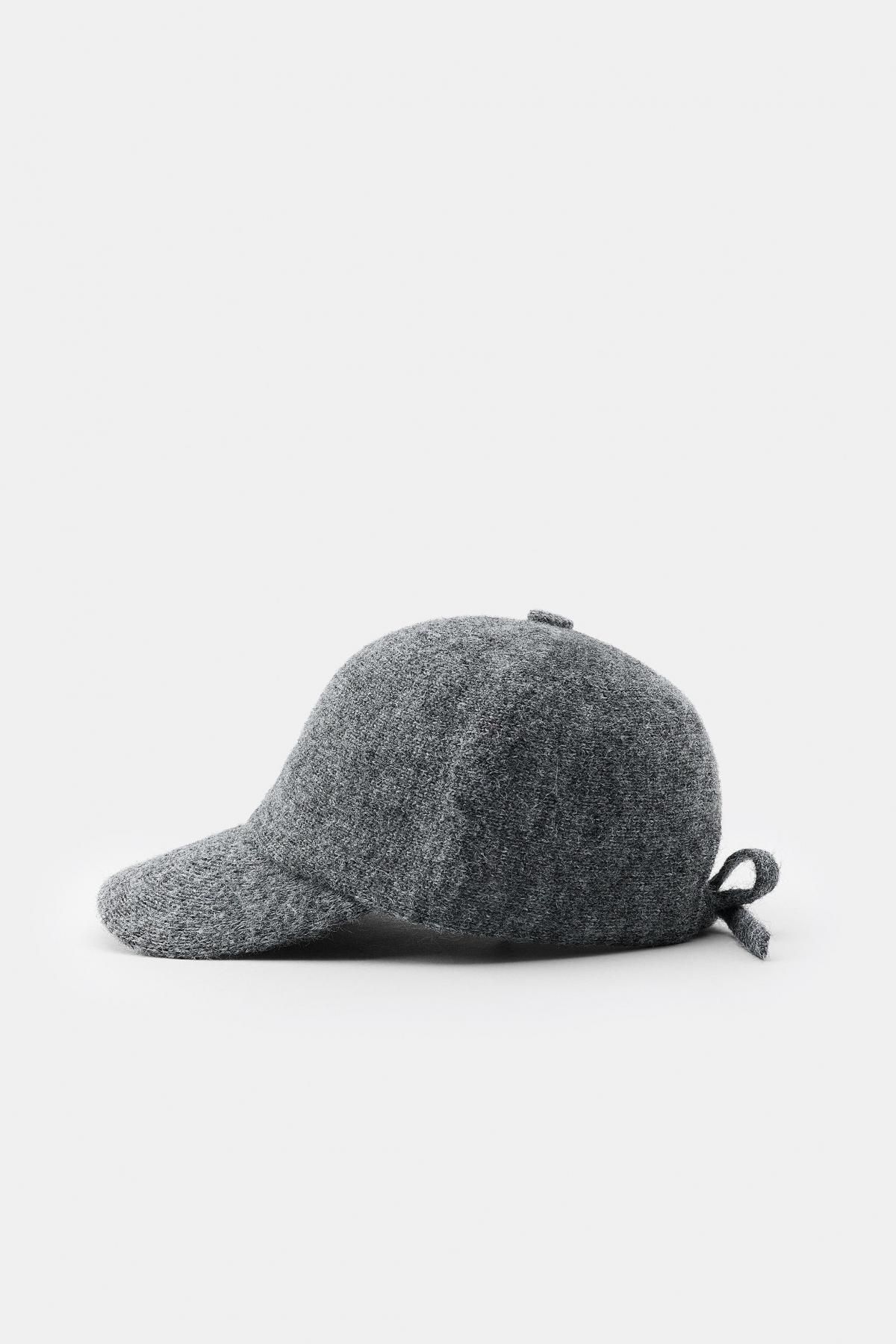 자라 울블렌드 테크니컬 니트 레이스업 캡모자 1023/270 GREY - 상세 이미지 2