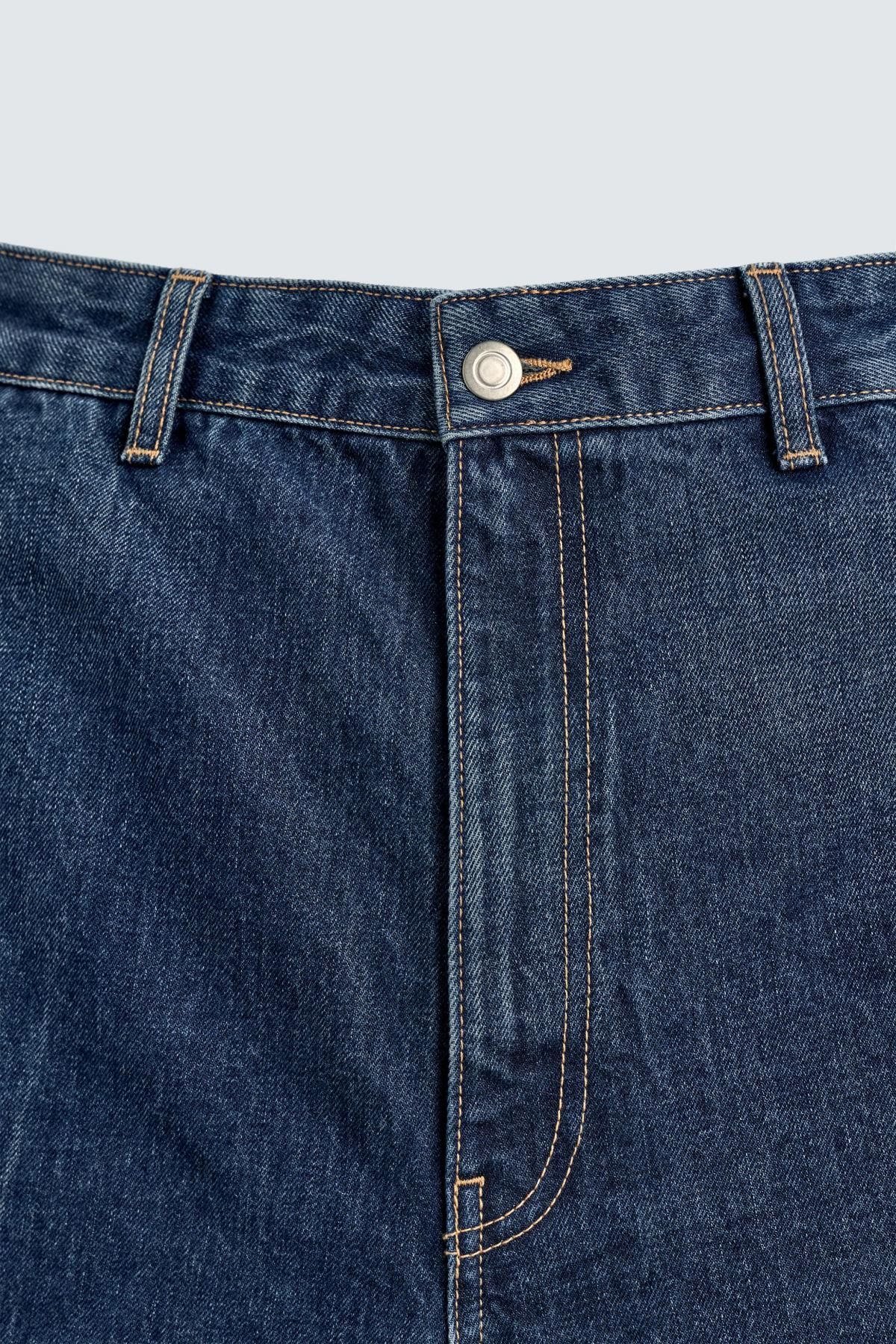 자라 하이웨이스트 데님 버뮤다 반바지 X 해리 램버트 디즈니 6045/201 NAVY BLUE - 상세 이미지 4