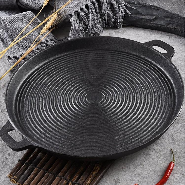 주물대형후라이팬 주철 팬 대형 홈 구이팬 캠핑 부침개 구이 불고기판 코팅 31CM 줄무늬 - 상세 이미지 2