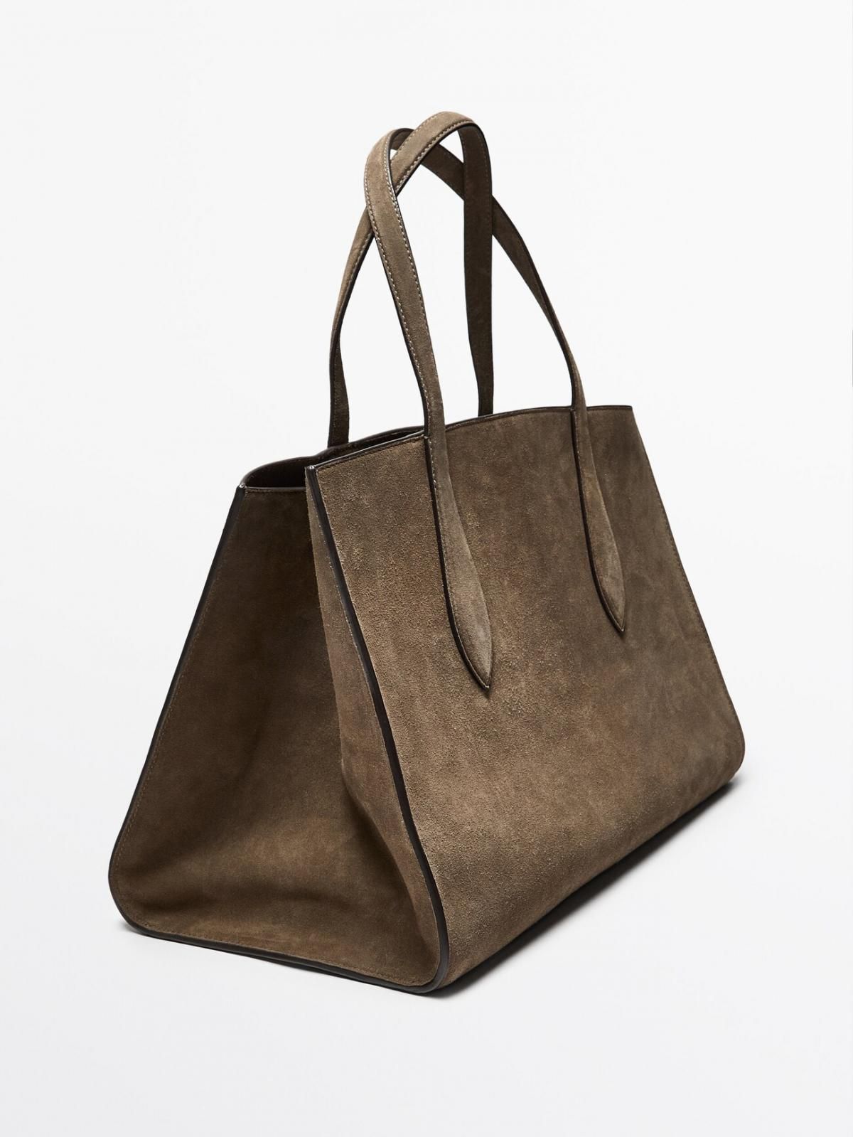 마시모두띠 프리미엄 스플릿 스웨이드 맥시 토트백 6982/603 TAUPE GREY - 상세 이미지 5