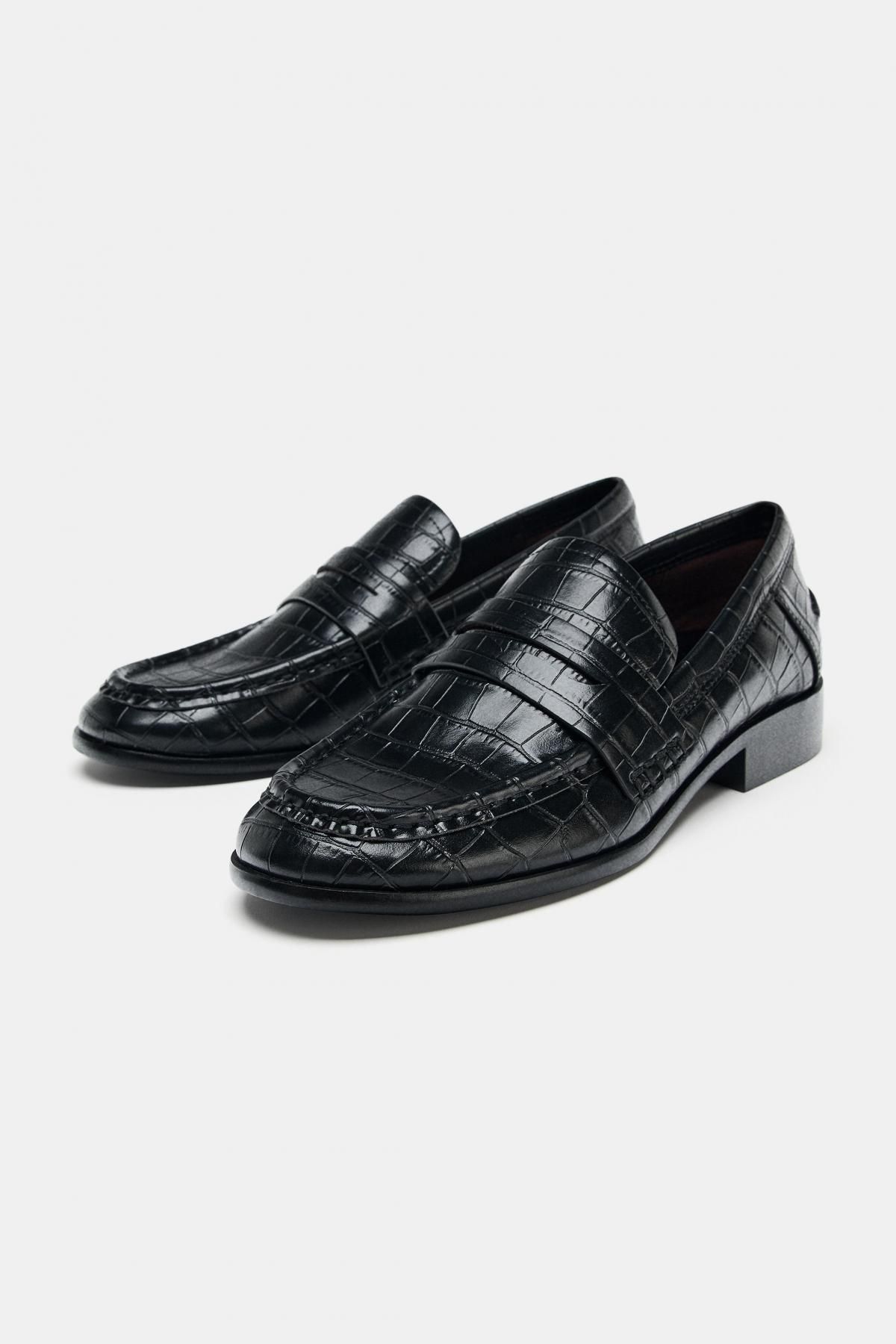 자라 클래식 엠보싱 블랙 페니 로퍼 1570/610 BLACK - 상세 이미지 2
