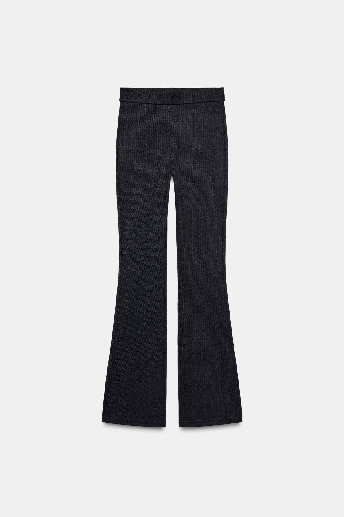 자라 컴포트 하이웨이스트 플레어 스트라이프 레깅스 4387/350 DARK GREY - 상세 이미지 5