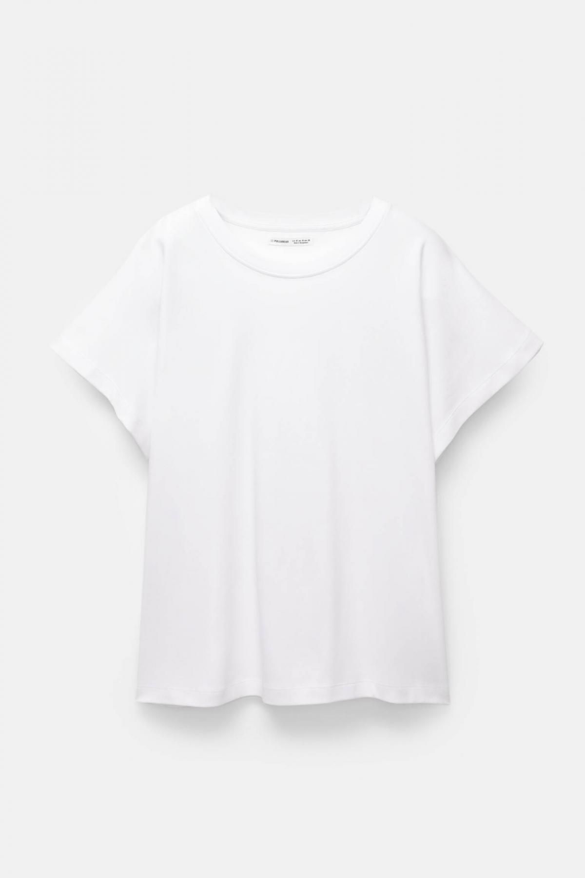 풀앤베어 오버사이즈 베이직 라운드넥 반팔 티셔츠 3245/319 WHITE - 상품 이미지