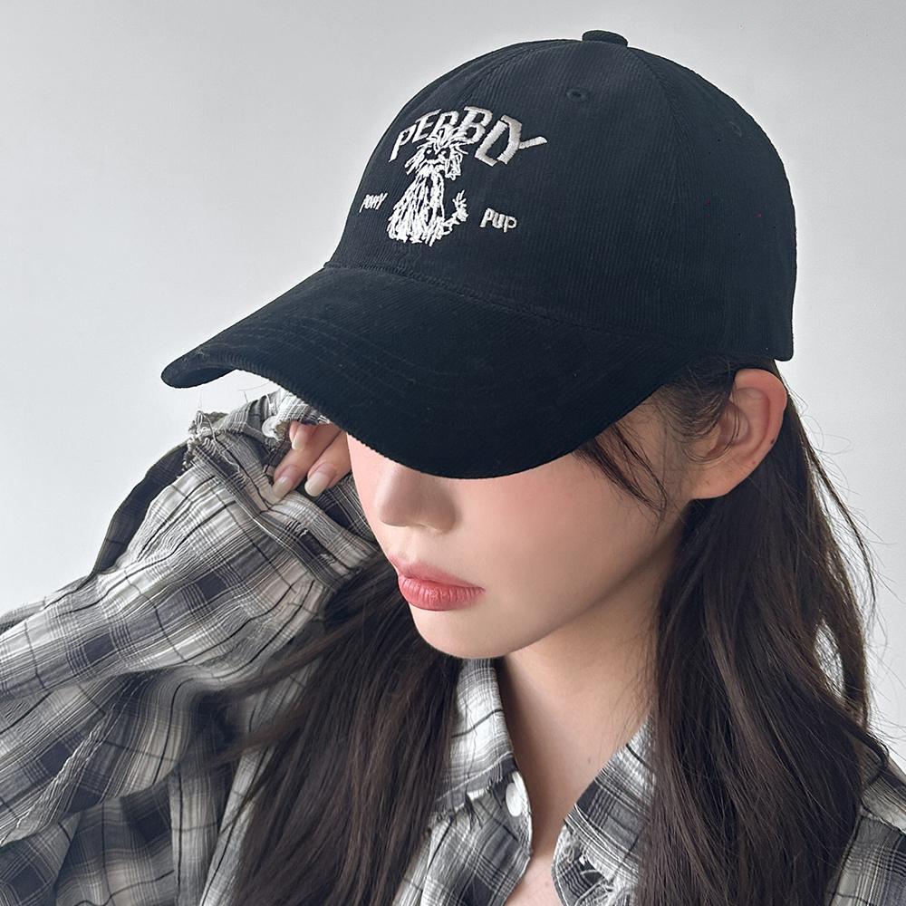 골덴 강아지 레터링 볼캡 코듀로이 야구모자 가을 겨울 남녀공용 - 상세 이미지 5