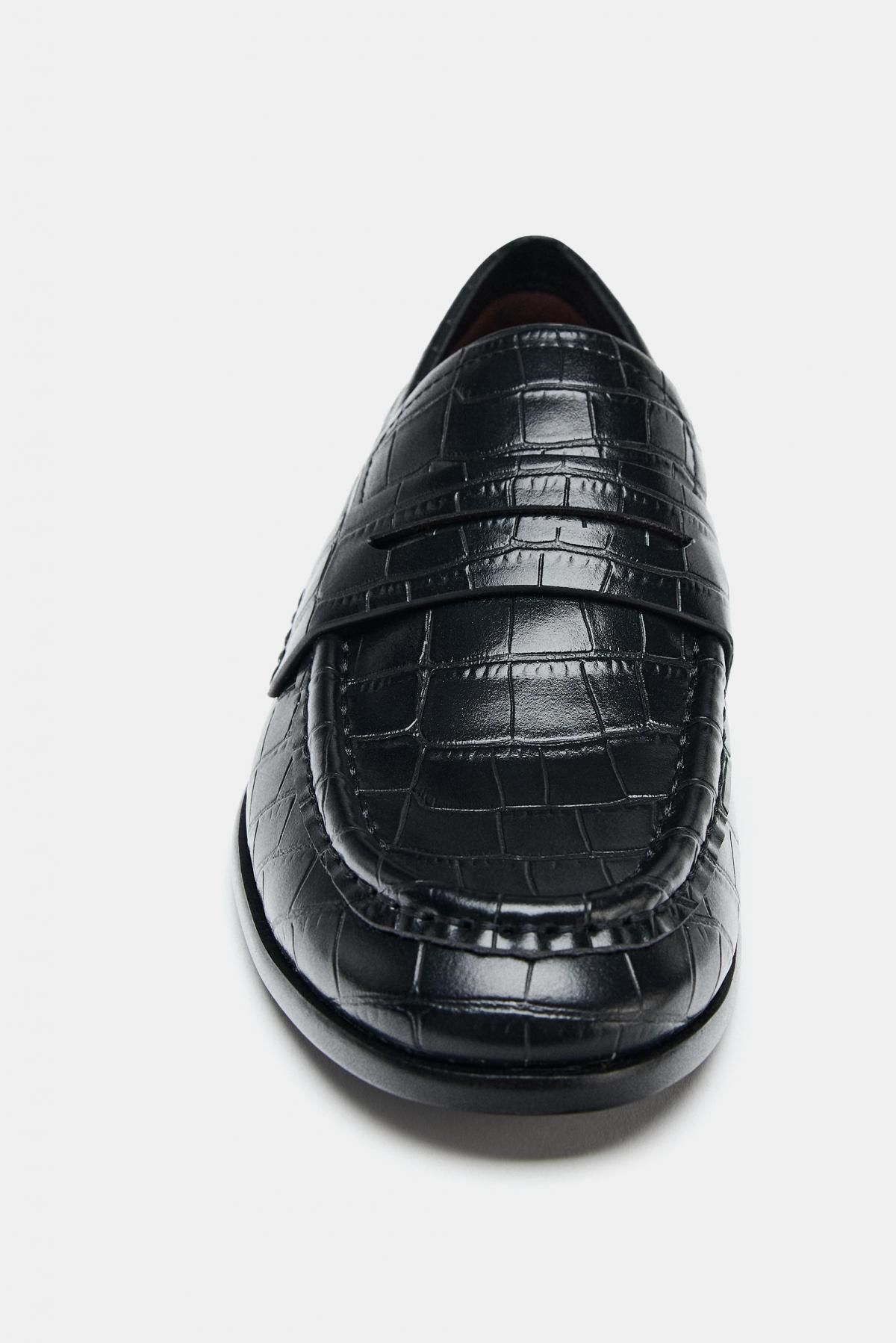 자라 클래식 엠보싱 블랙 페니 로퍼 1570/610 BLACK - 상세 이미지 3
