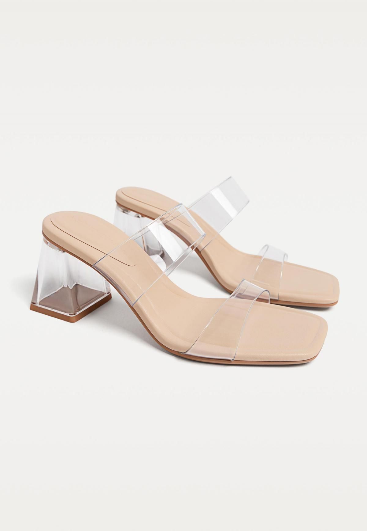 스트라디바리우스 트렌디 투명 스트랩 스퀘어토 뮬 샌들 9204/570 BEIGE - 상세 이미지 4