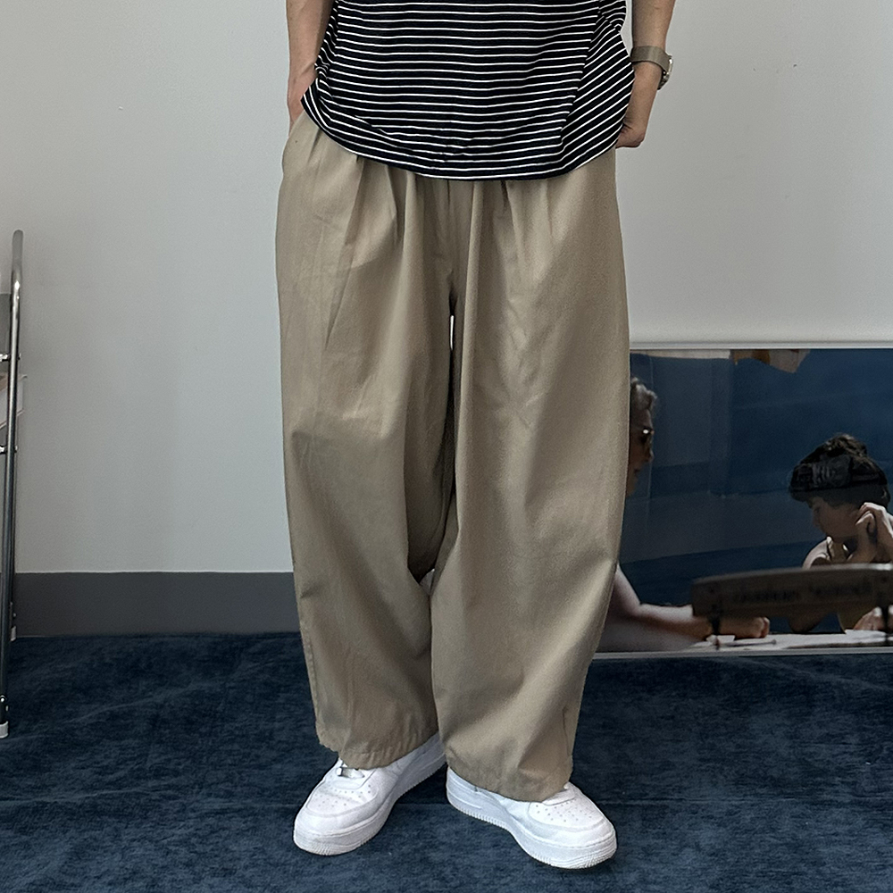 남자 바지 면 바지 밴딩 벌룬 팬츠 남자 와이드팬츠 - 상세 이미지 3