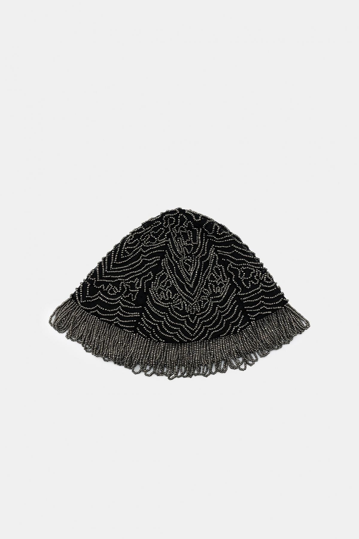 자라 트렌디 비즈 프린지 캡모자 4751/600 BLACK - 상품 이미지