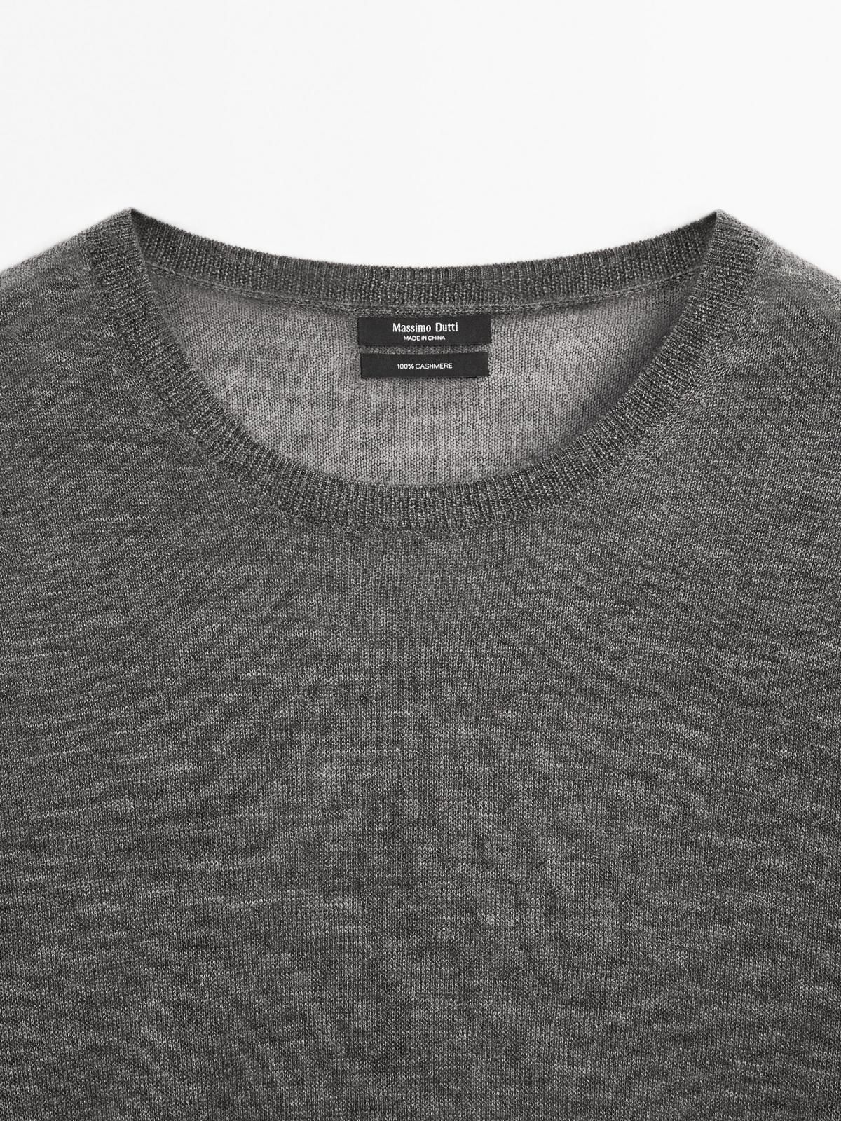 마시모두띠 프리미엄 캐시미어 라운드넥 파인 니트 스웨터 5618/635 ANTHRACITE GREY - 상세 이미지 5