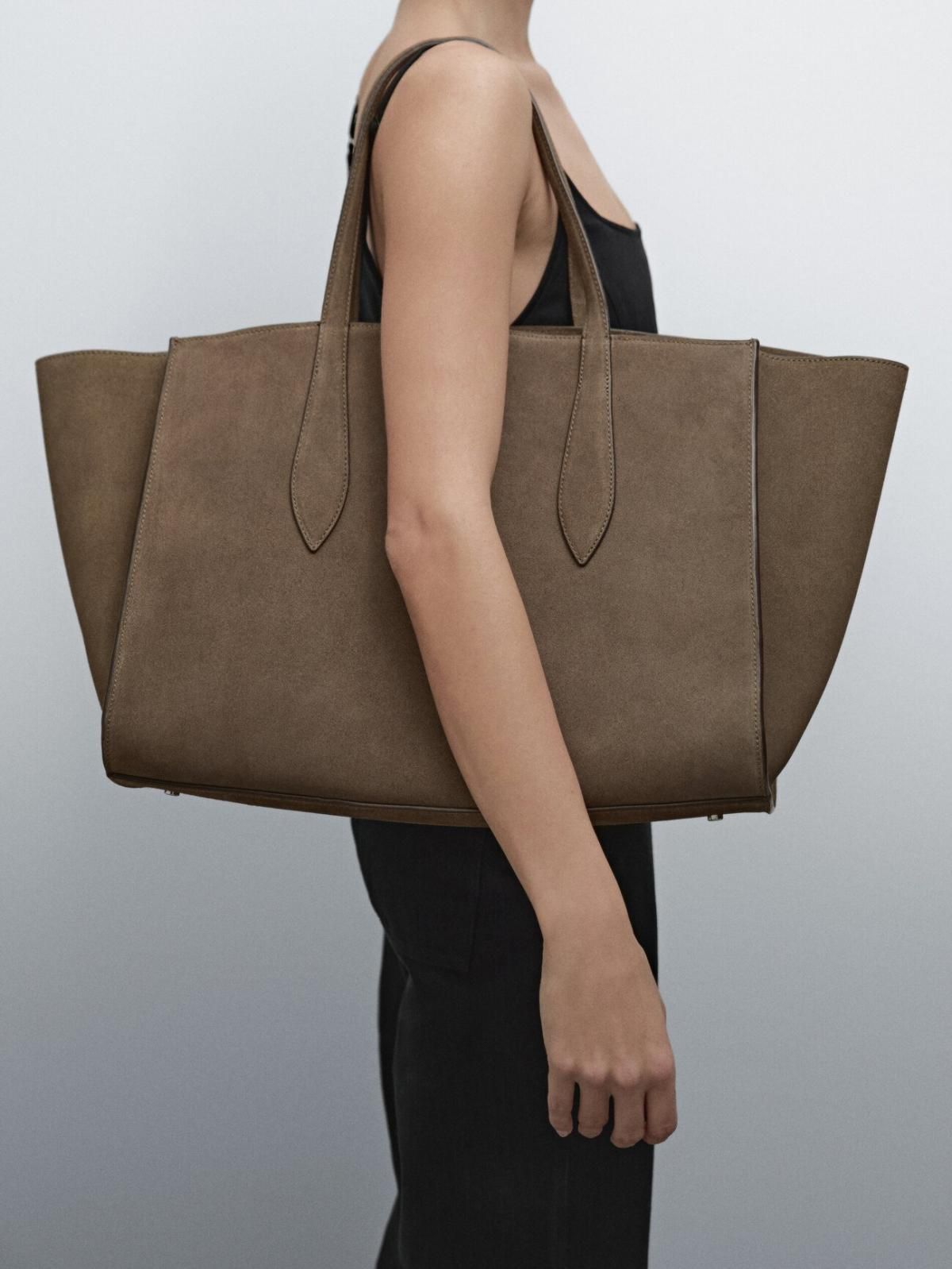 마시모두띠 프리미엄 스플릿 스웨이드 맥시 토트백 6982/603 TAUPE GREY - 상세 이미지 3