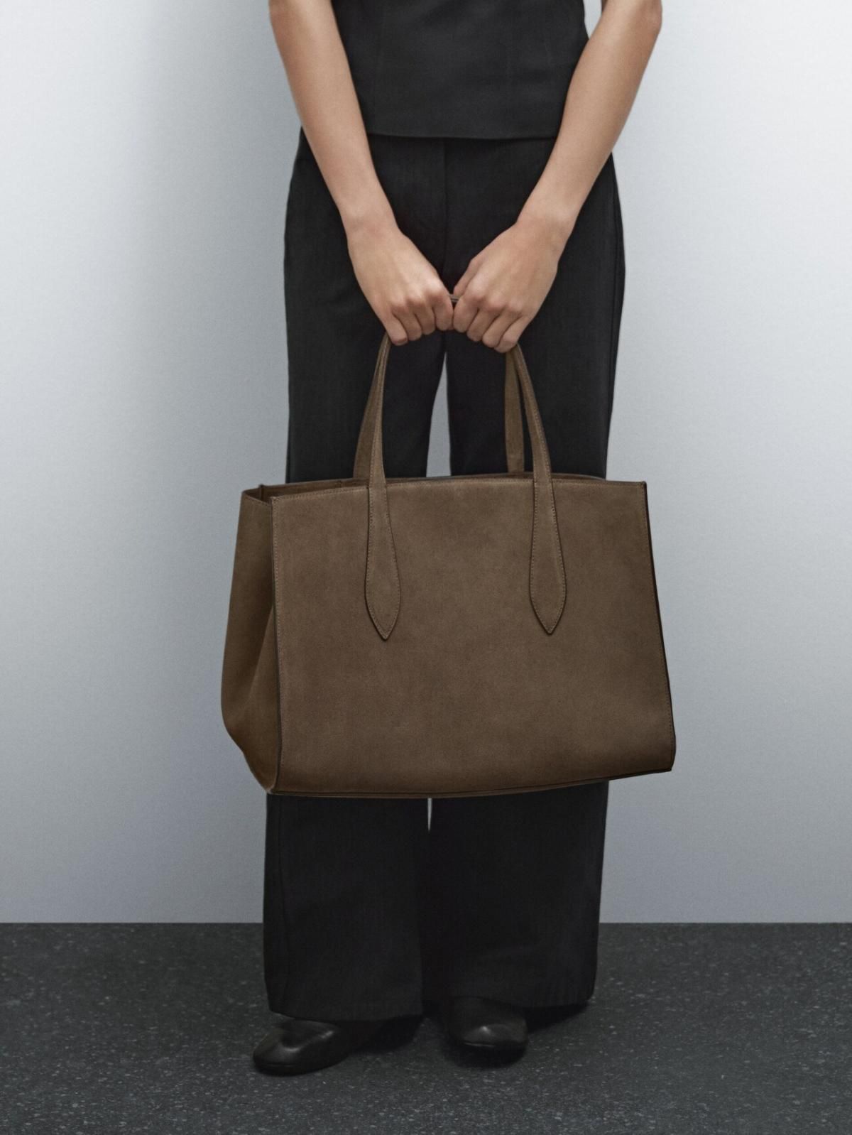 마시모두띠 프리미엄 스플릿 스웨이드 맥시 토트백 6982/603 TAUPE GREY - 상세 이미지 4