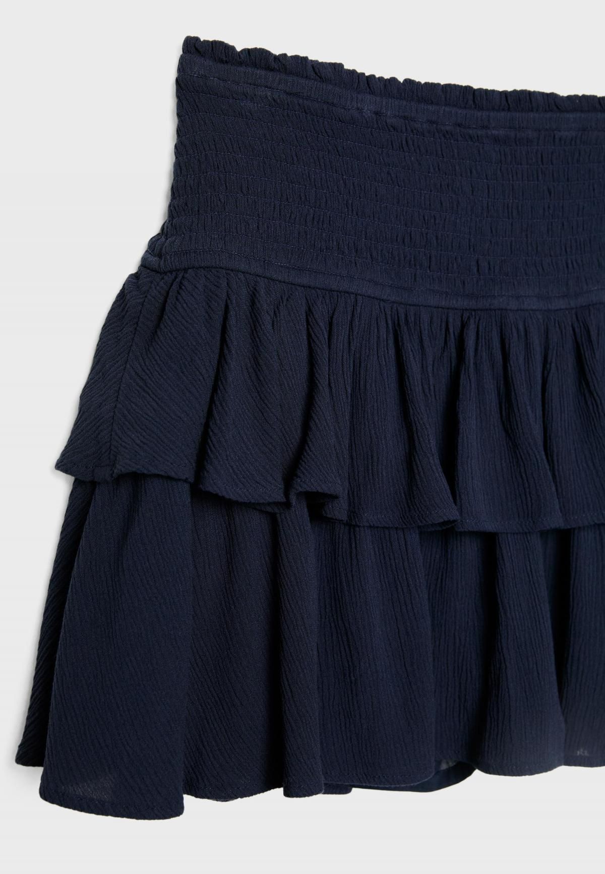 스트라디바리우스 러플 미니 스커트팬츠 밴딩 웨이스트 7397/560 NAVY BLUE - 상세 이미지 3