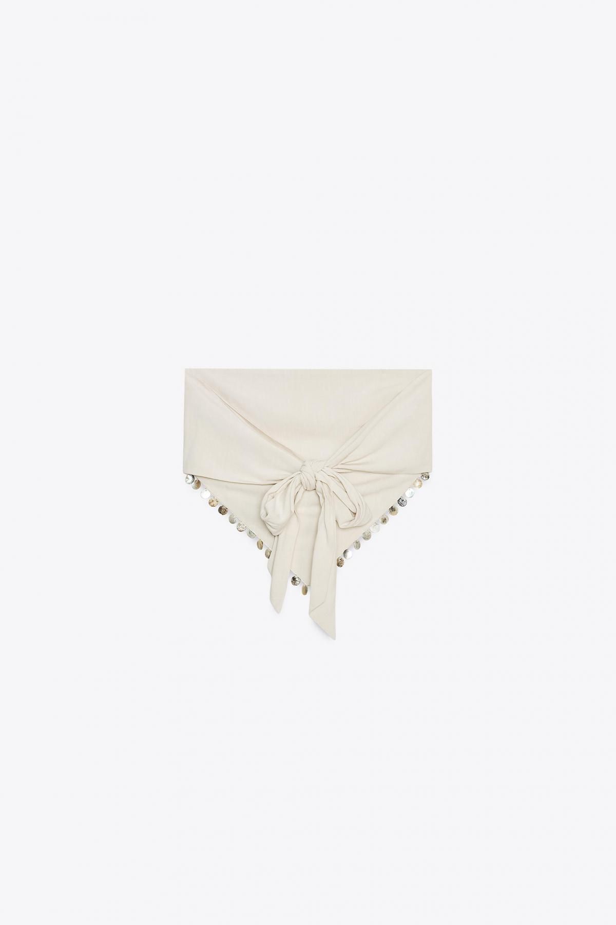 자라 린넨 비즈 오프숄더 탑 8070/095 BEIGE - 상세 이미지 3