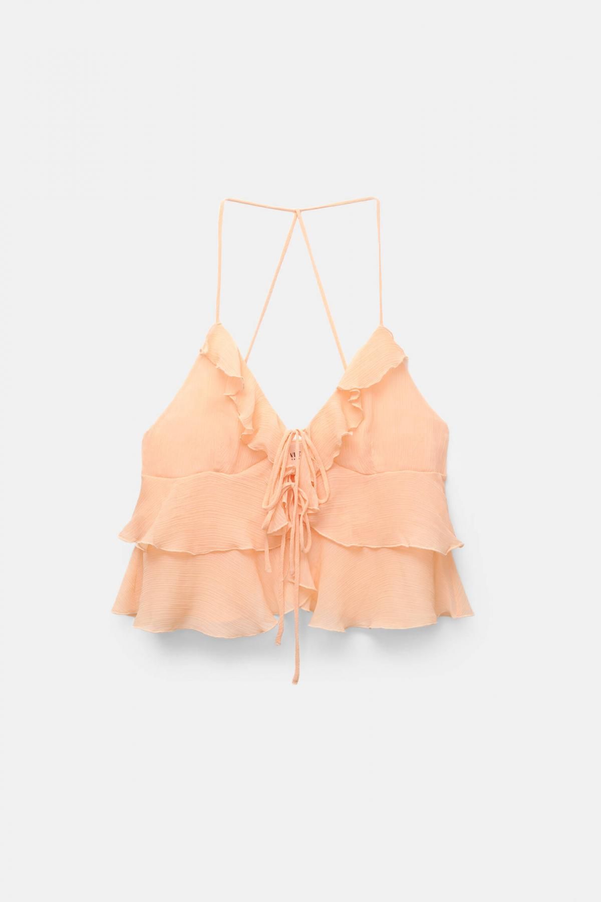 풀앤베어 러플 백리본 민소매 탑 3474/362 TANGERINE - 상품 이미지
