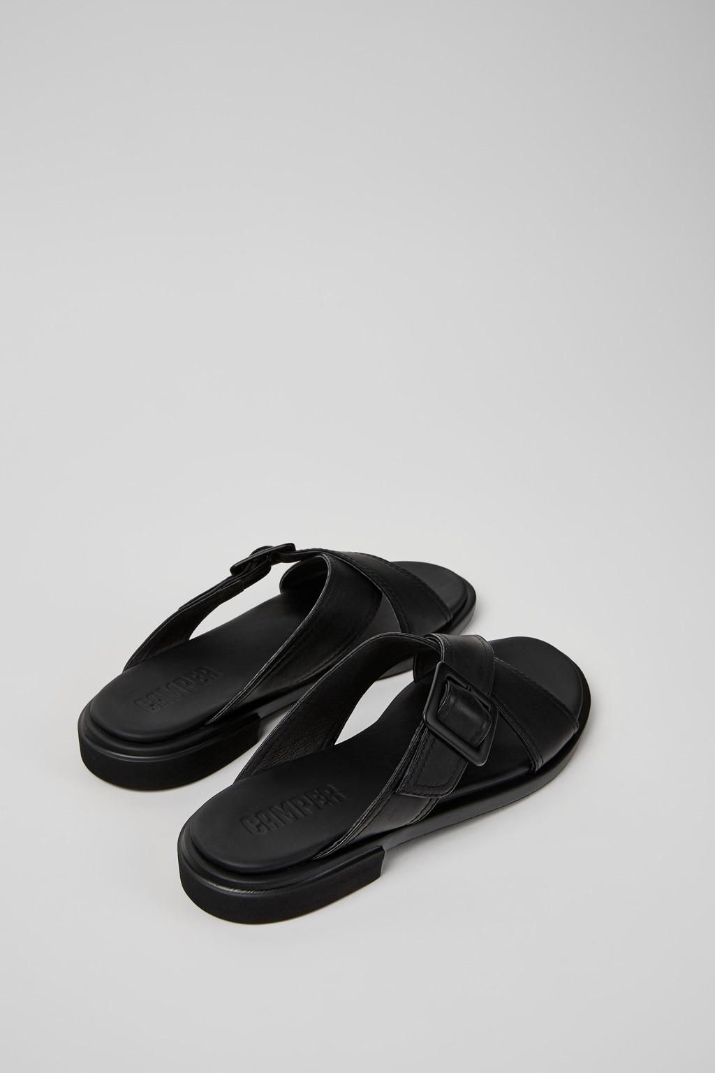 캠퍼 미니멀 블랙 크로스 스트랩 샌들 Edy K201384-005 BLACK - 상세 이미지 3