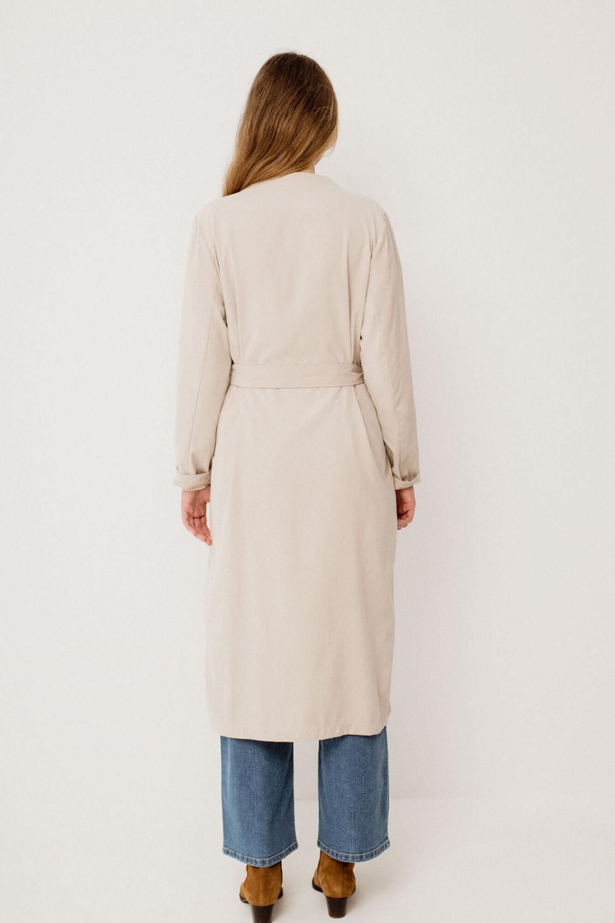 빌라 에코 라이트 롱 벨트 트렌치코트 7930189 BEIGE - 상세 이미지 4