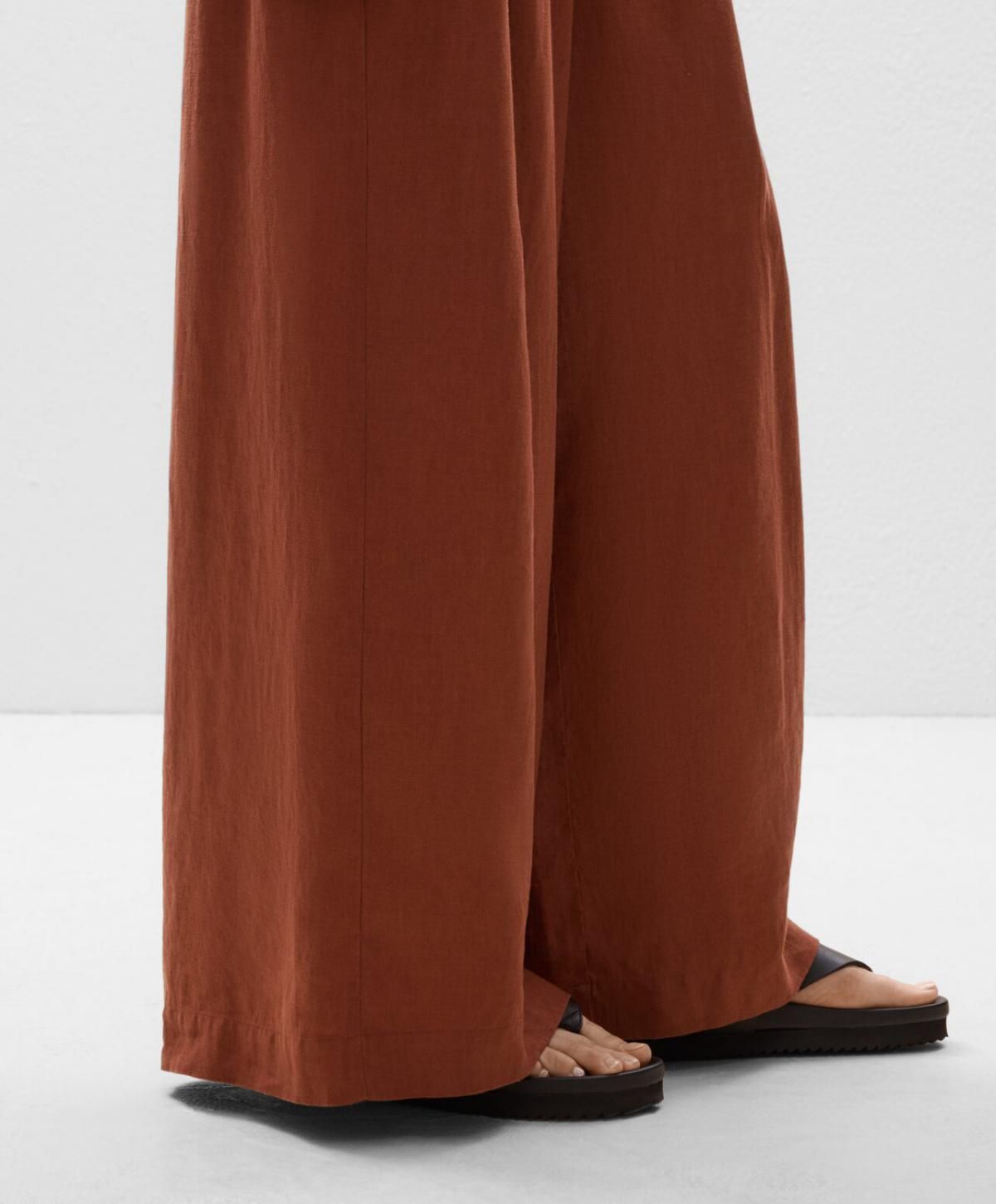오이쇼 린넨 와이드 스트레이트 팬츠 0334/473 TERRACOTTA - 상세 이미지 4