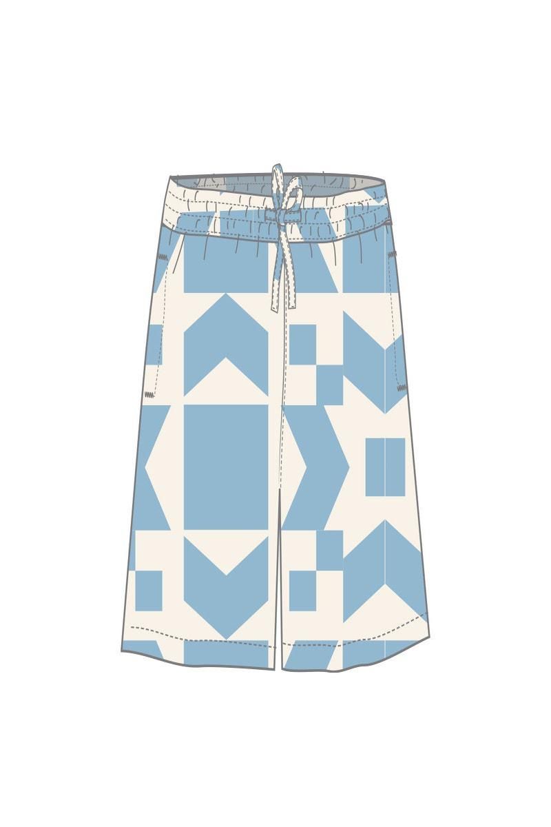 타이니코튼 지오메트릭 패턴 라이트블루 숏 팬츠 SS25-645R34 ONE COLOR - 상세 이미지 3
