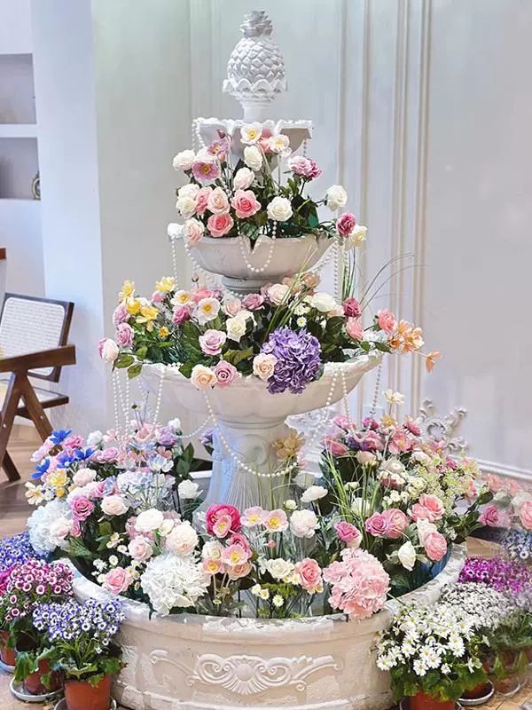 천사 분수대 정원 유럽식 분수 인테리어 시멘트 마당 정원분수 야외분수 미니분수대 135cm 화이트 - 상세 이미지 5