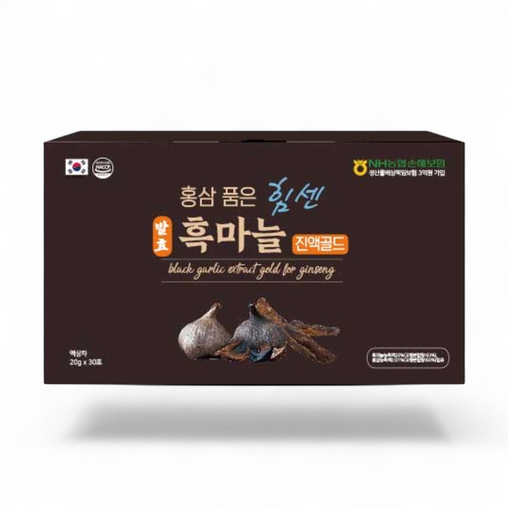 홍삼 품은 힘센 발효 남도 흑마늘 진액골드 스틱형 20gX30포 - 상품 이미지