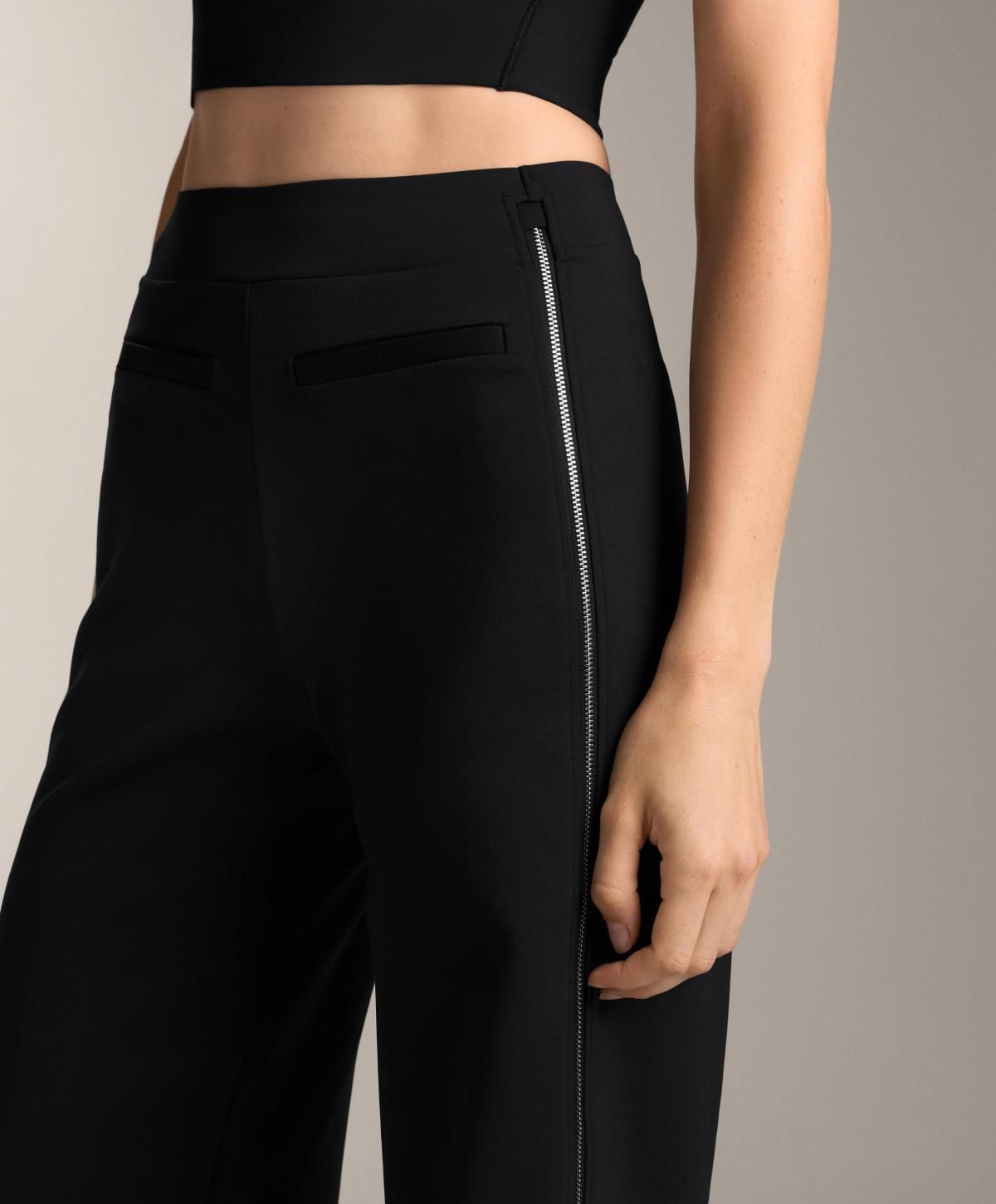 오이쇼 테크니컬 하이웨이스트 네오프렌 지퍼 와이드 팬츠 3398/231 BLACK - 상세 이미지 4