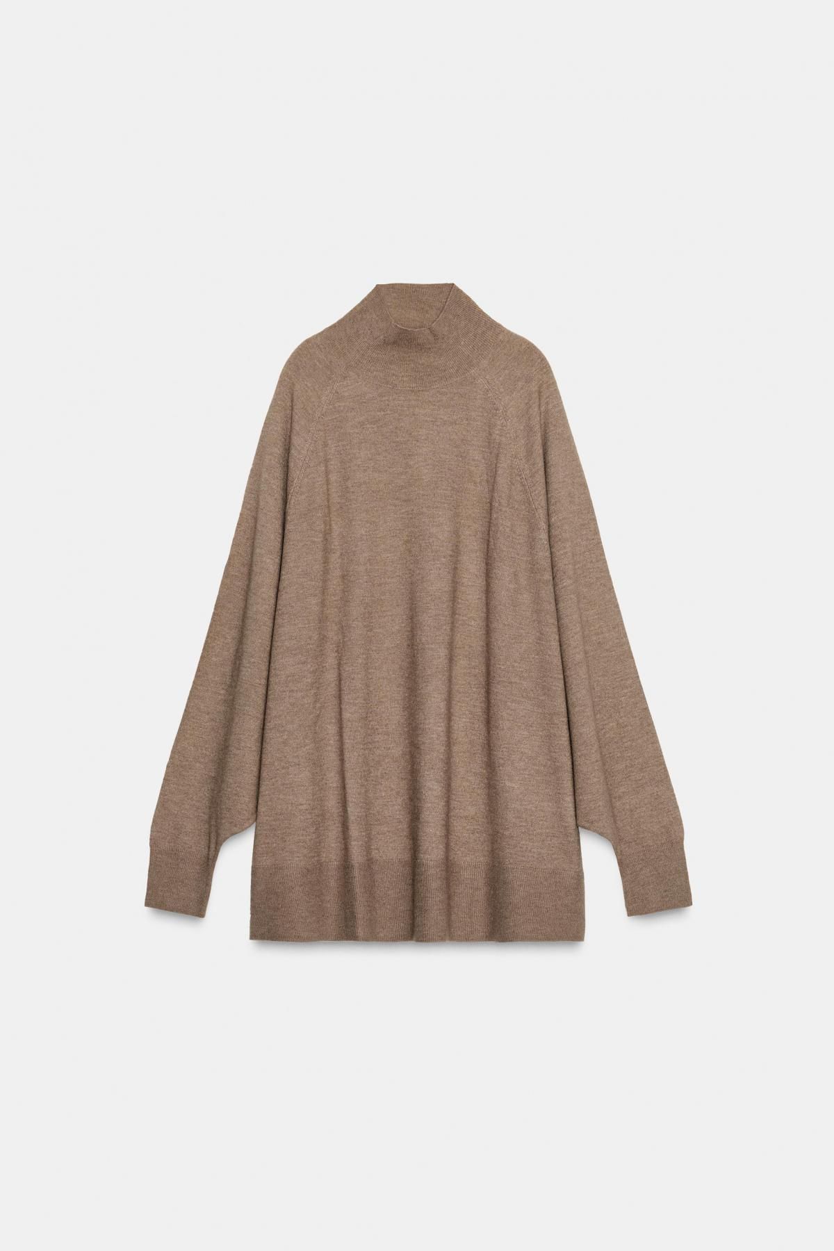 자라 오버사이즈 하이넥 니트 스웨터 2893/158 BROWN / TAUPE - 상품 이미지