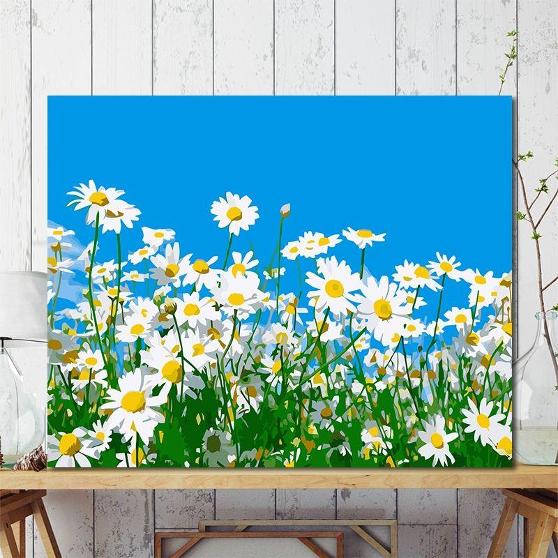 그림 유화 명화 그리기 인테리어 약자 벽걸이 캔버스 캔버스페인팅 색칠하기 벽꾸미기 컬러풀 데이지 맞춤 내부 프레임 50cmx65cm - 상세 이미지 3
