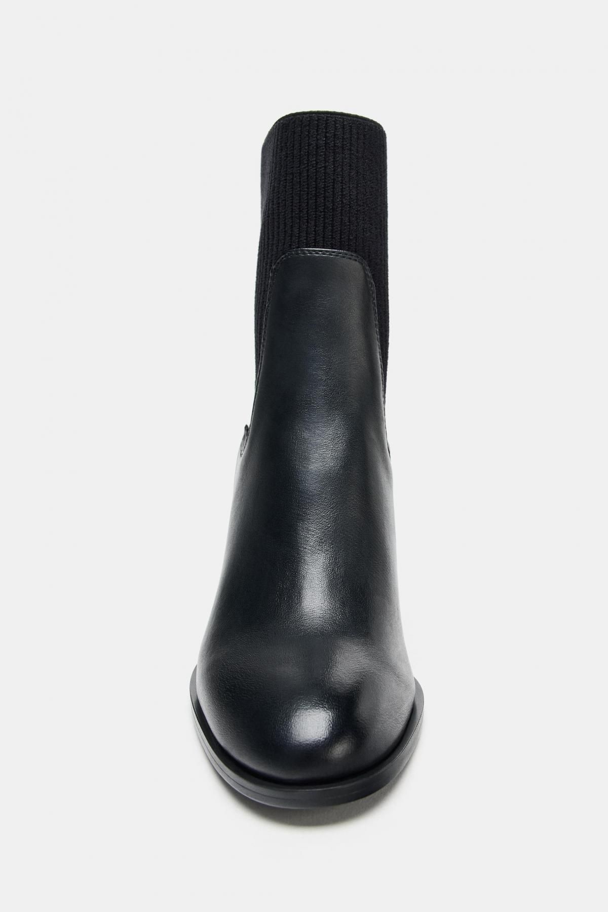 자라 페브릭 믹스 블록힐 앵클부츠 2108/610 BLACK - 상세 이미지 5