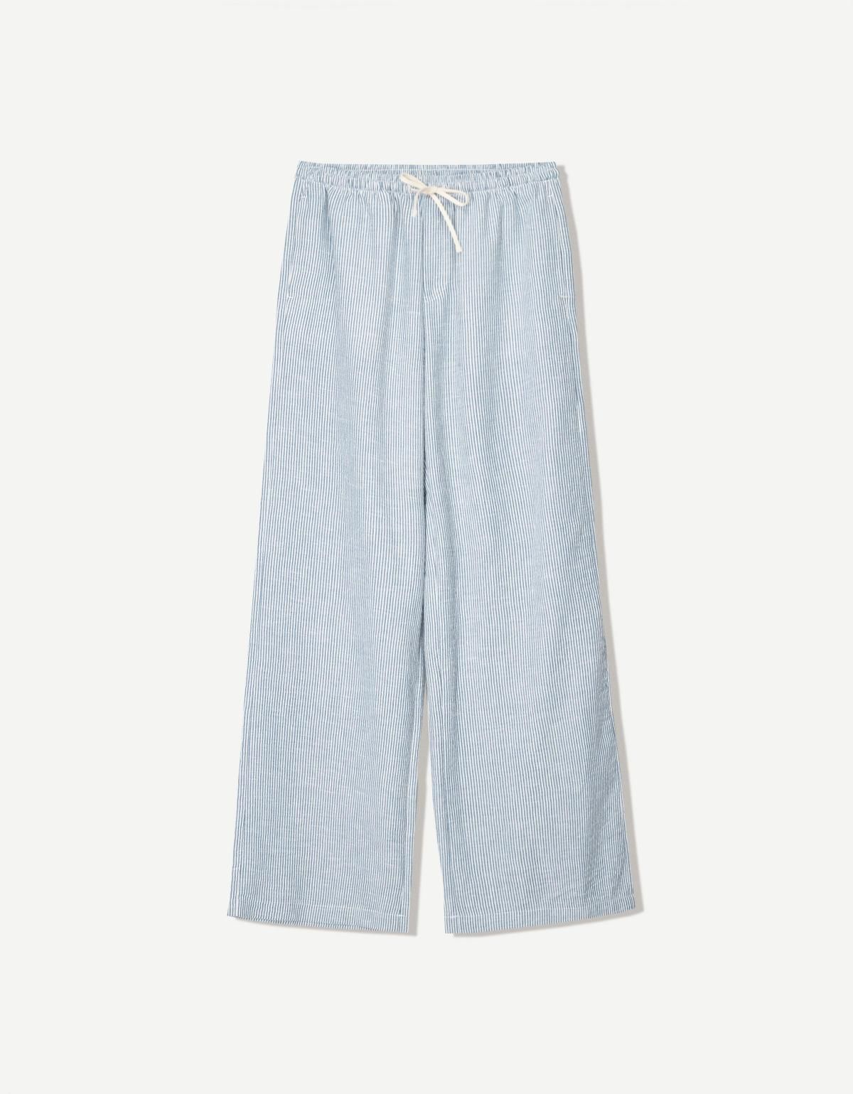 버쉬카 러스틱 와이드 팬츠 0102/741 NAVY - 상품 이미지