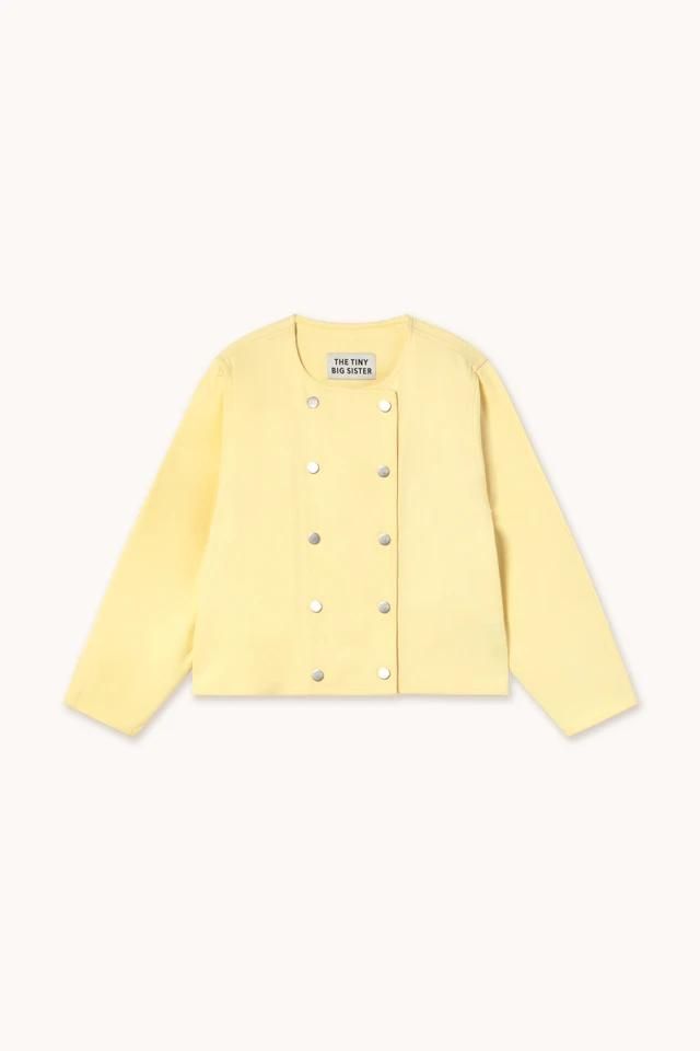 타이니코튼 라이트옐로우 트위드 더블버튼 크롭 재킷 SS25-712J13 ONE COLOR - 메인 이미지
