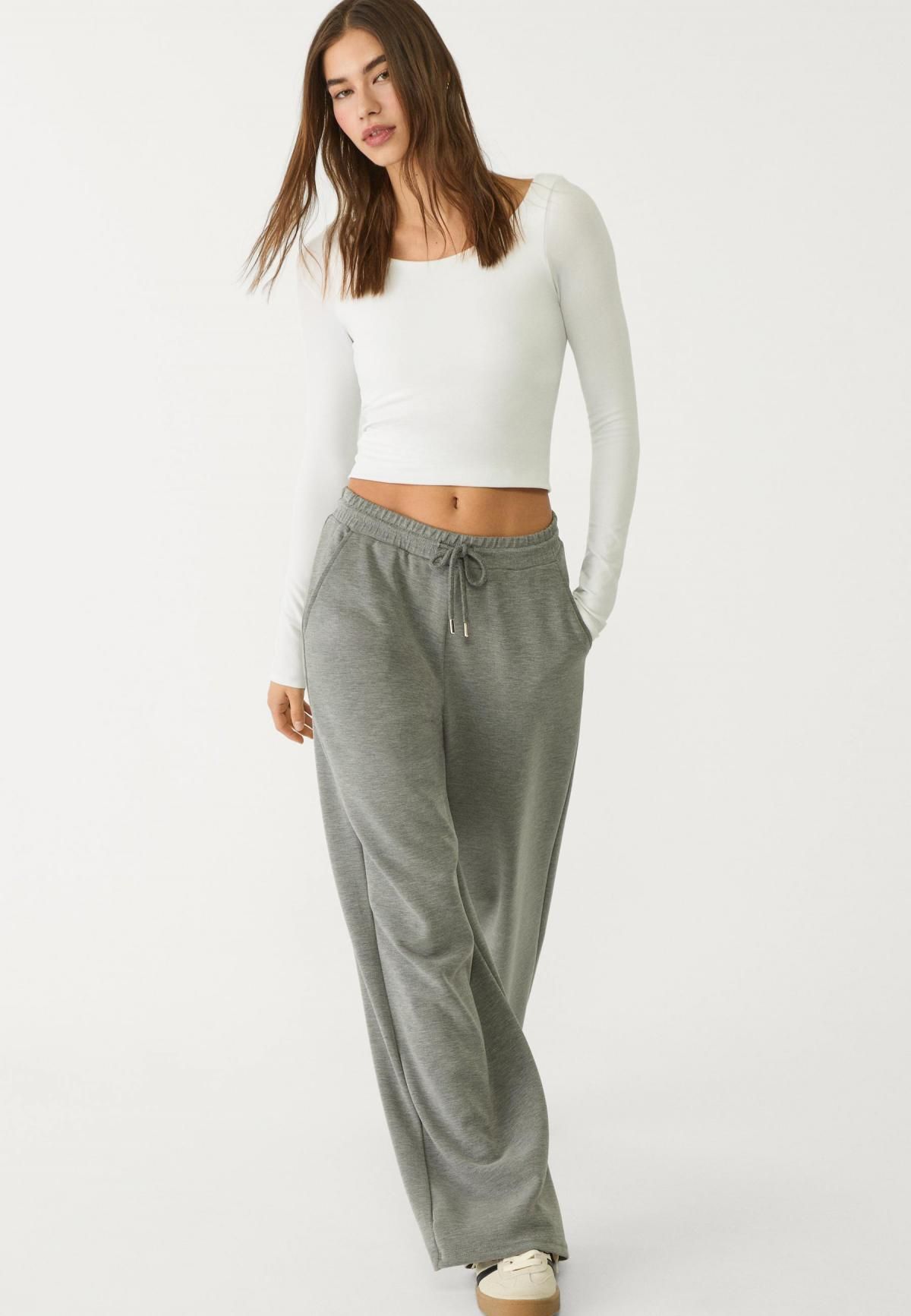 스트라디바리우스 소프트터치 모달 와이드 팔라조 팬츠 8737/276 DARK GREY - 상세 이미지 2