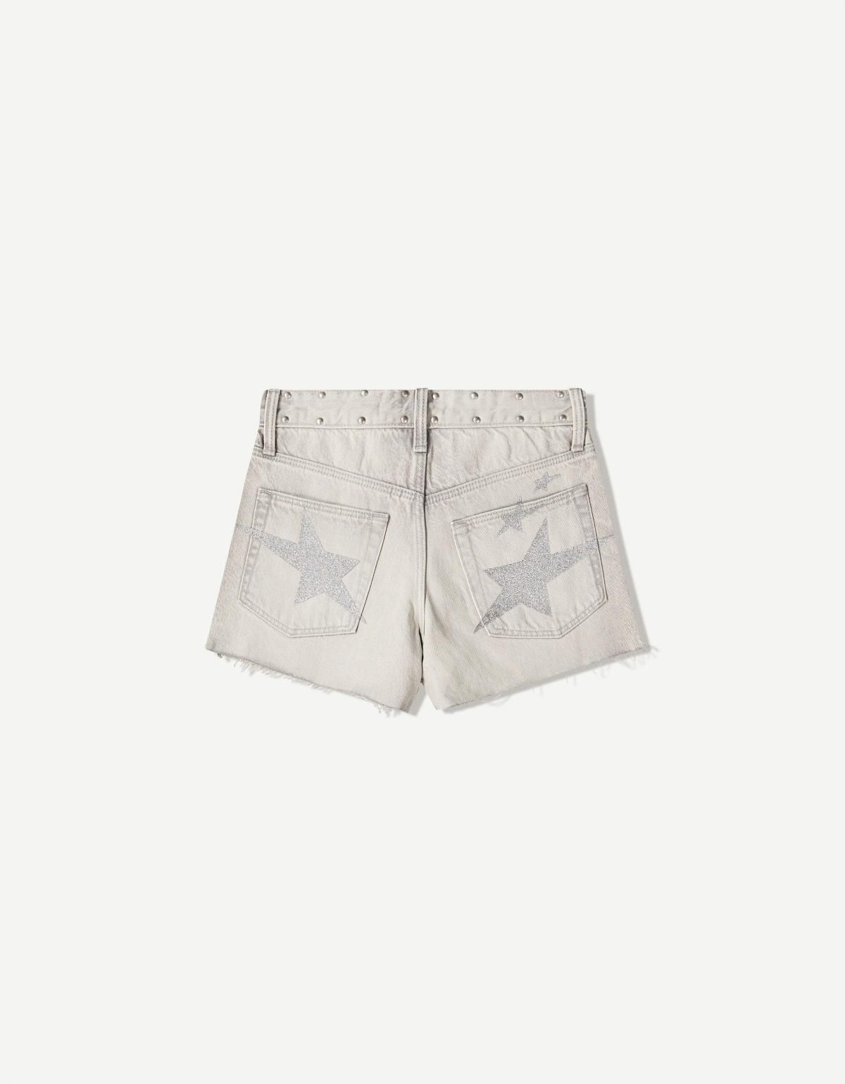 버쉬카 라이트 데님 숏 팬츠 빈티지 컷팅 8309/352 GREY - 상세 이미지 5