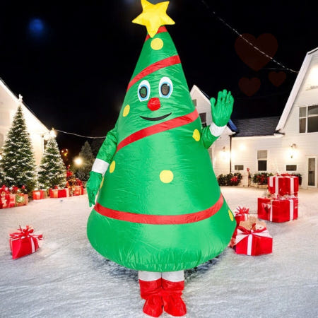 지역상점 연합회 관심집중 행사의상 사람들어가는풍선 공기옷 에어코스튬 크리스마스풍선옷 트리코스튬 공기인형탈