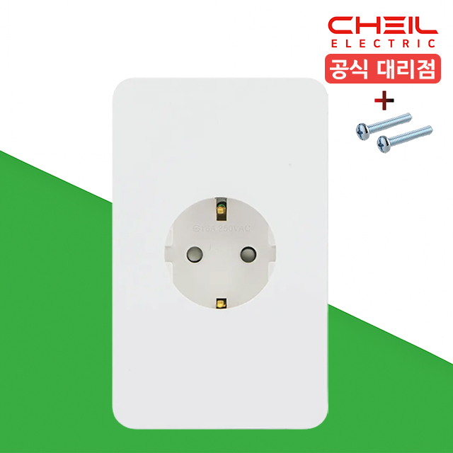 제일 디아트 매립 콘센트 1구 전기 매입콘센트 커버 교체 화이트 제품 이미지